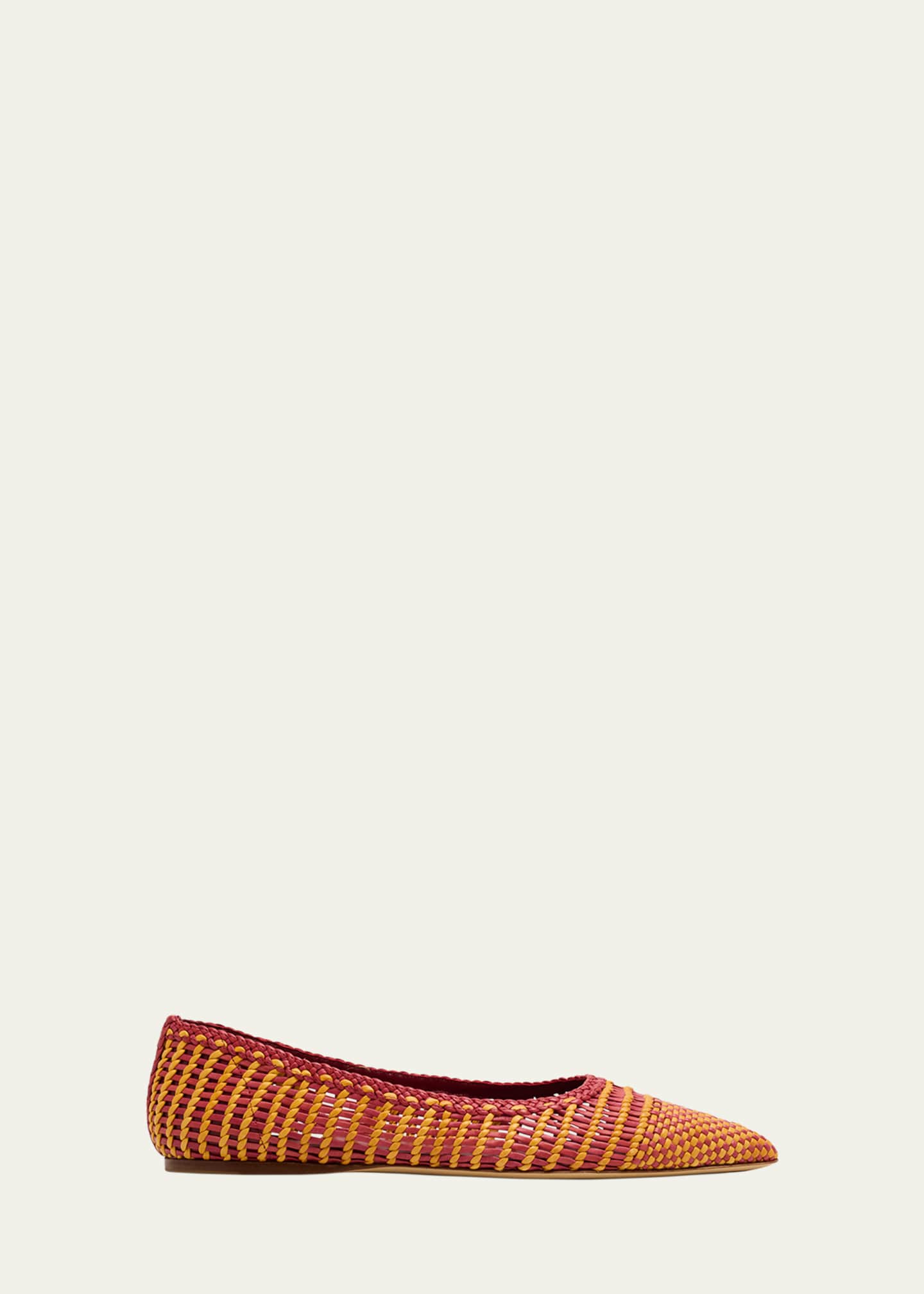 Gabriela Hearst Aurora Woven Leather Ballerina Flats Image 1 of 6