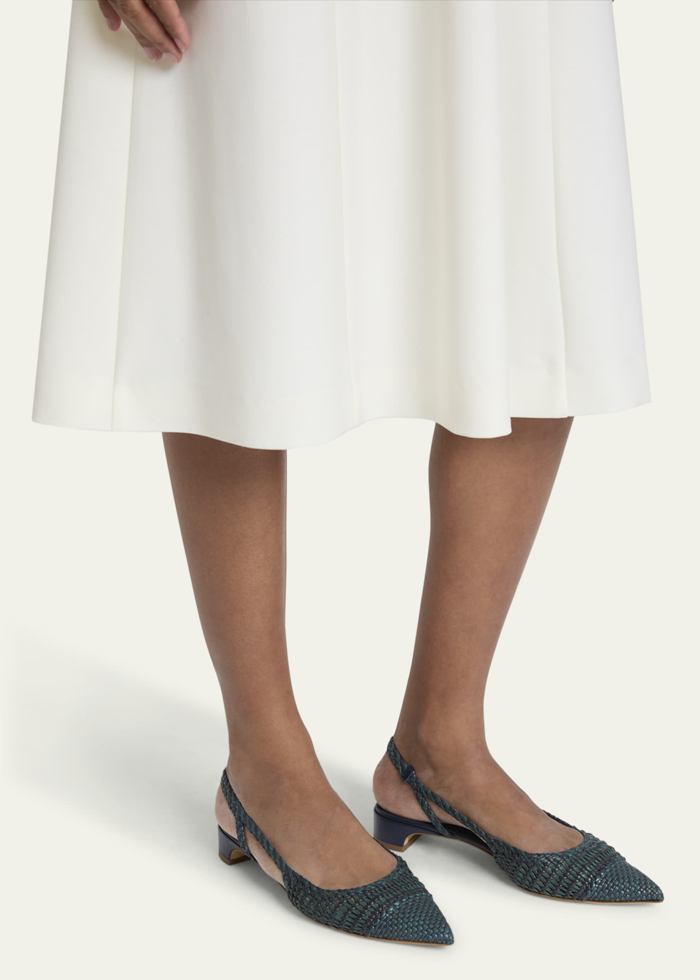 Gabriela Hearst Perro Woven Leather Slingback Ballerina Flats Image 2 of 6