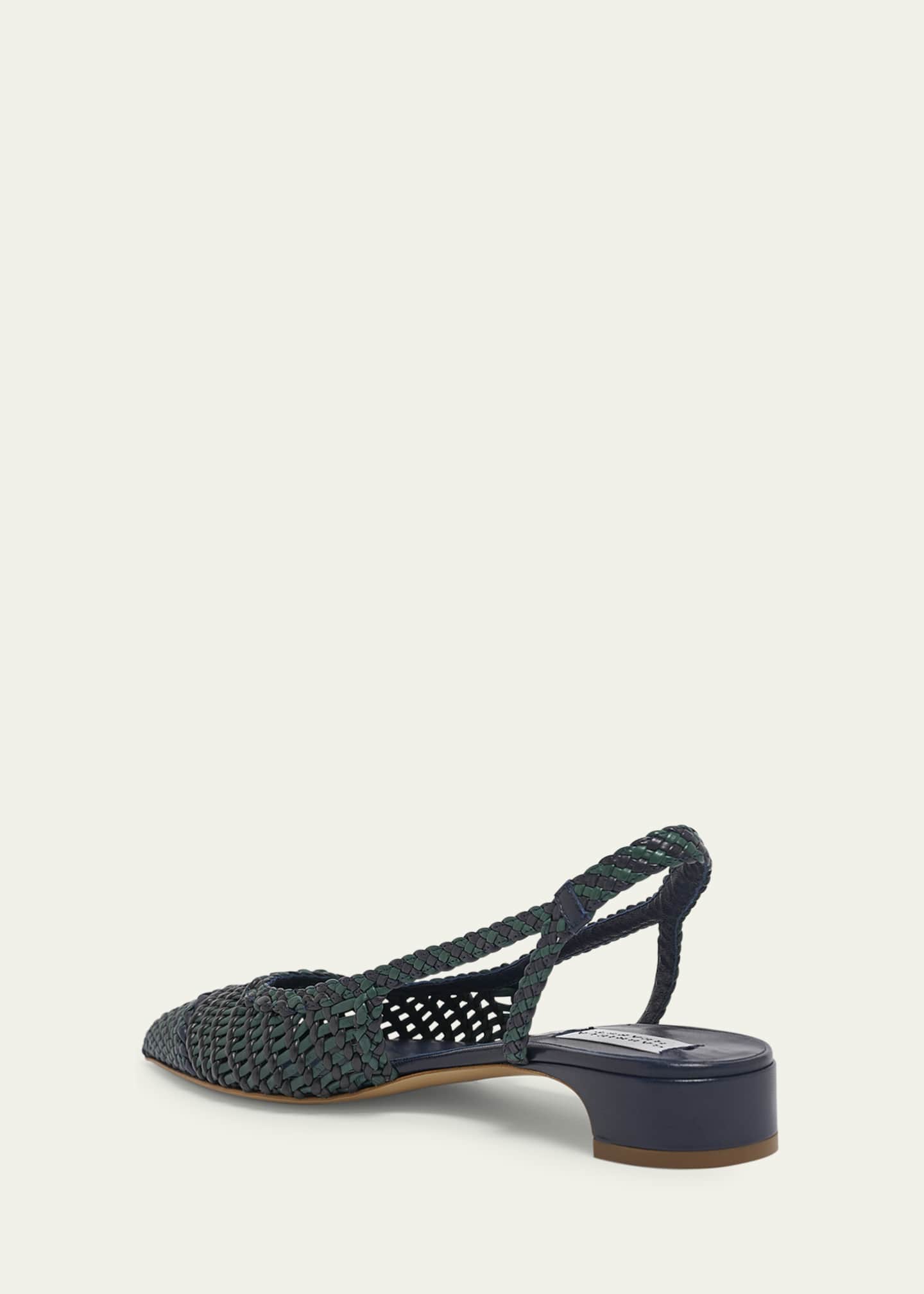 Gabriela Hearst Perro Woven Leather Slingback Ballerina Flats Image 4 of 6