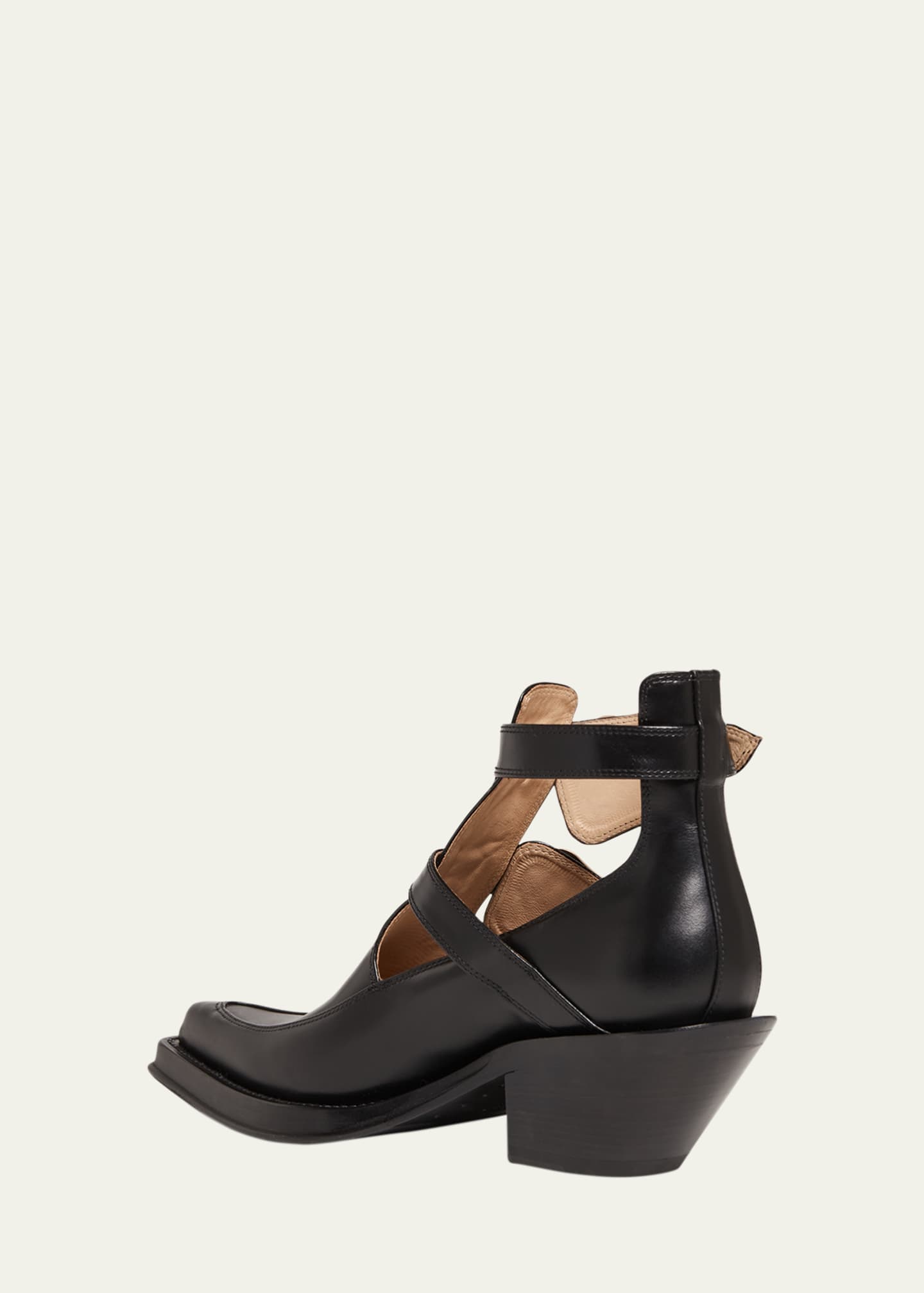 Gabriela Hearst Leather Buckle Cutout Ankle Booties Image 4 of 6