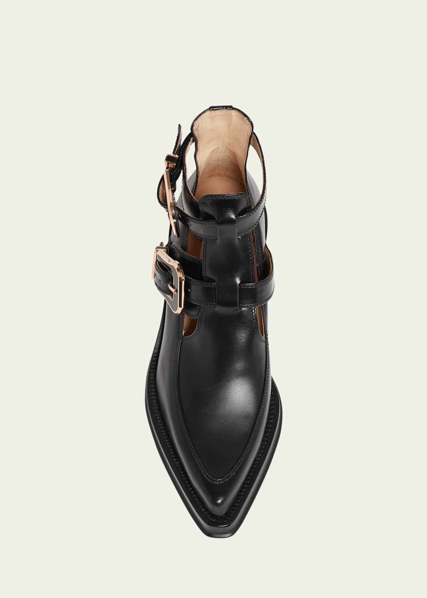 Gabriela Hearst Leather Buckle Cutout Ankle Booties Image 6 of 6