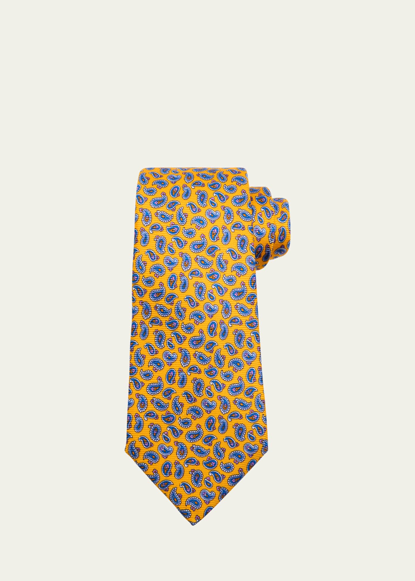 Kiton Men's Micro-Paisley 7-Fold Silk Tie