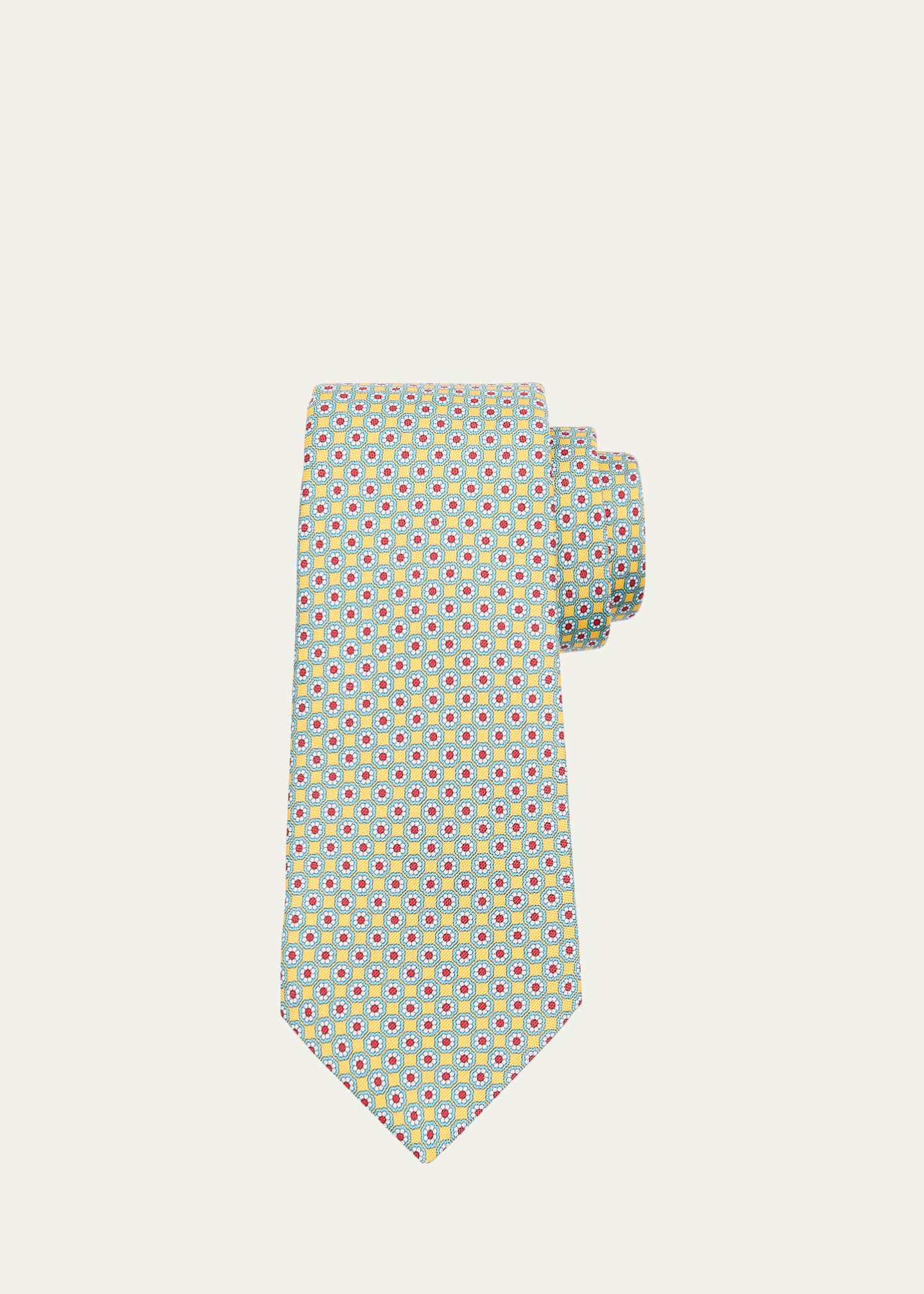 Kiton Men's Micro-Floral Silk Tie