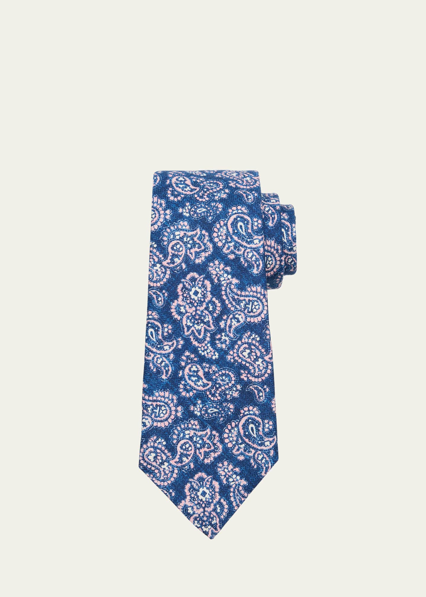 Kiton Men's Micro-Paisley Silk Tie