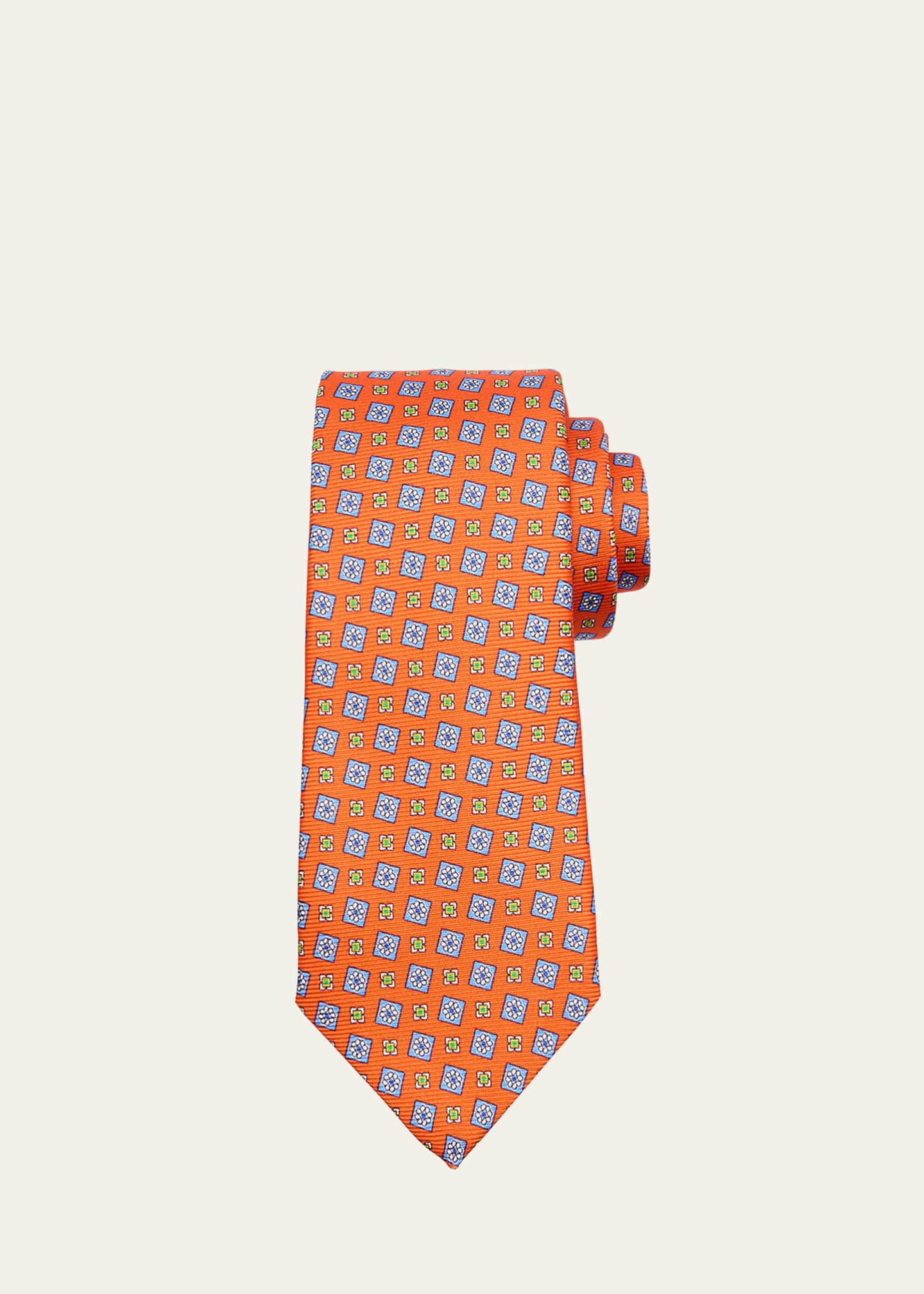Kiton Men's Micro-Floral Silk Tie