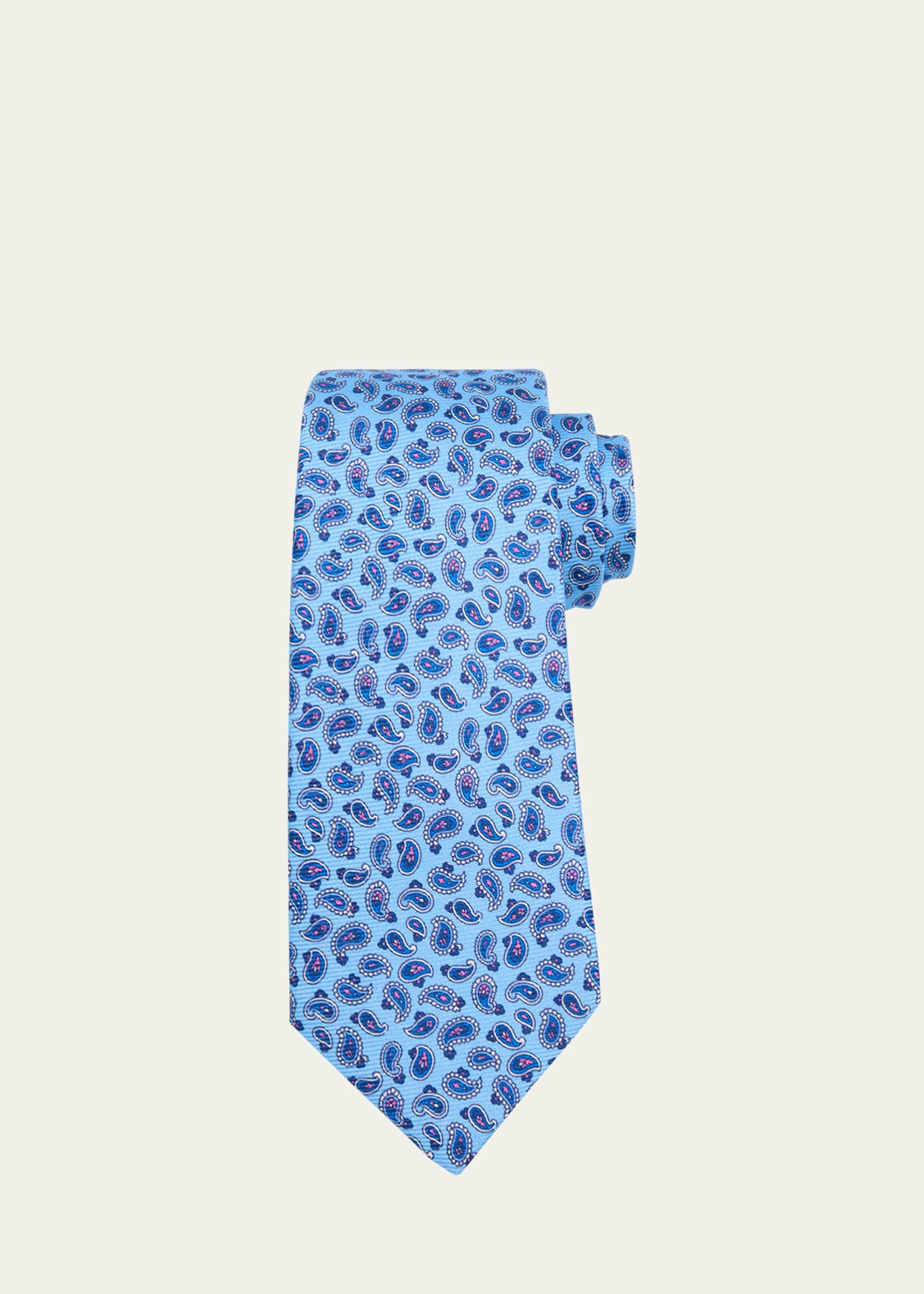Kiton Men's Micro-Paisley Silk Tie