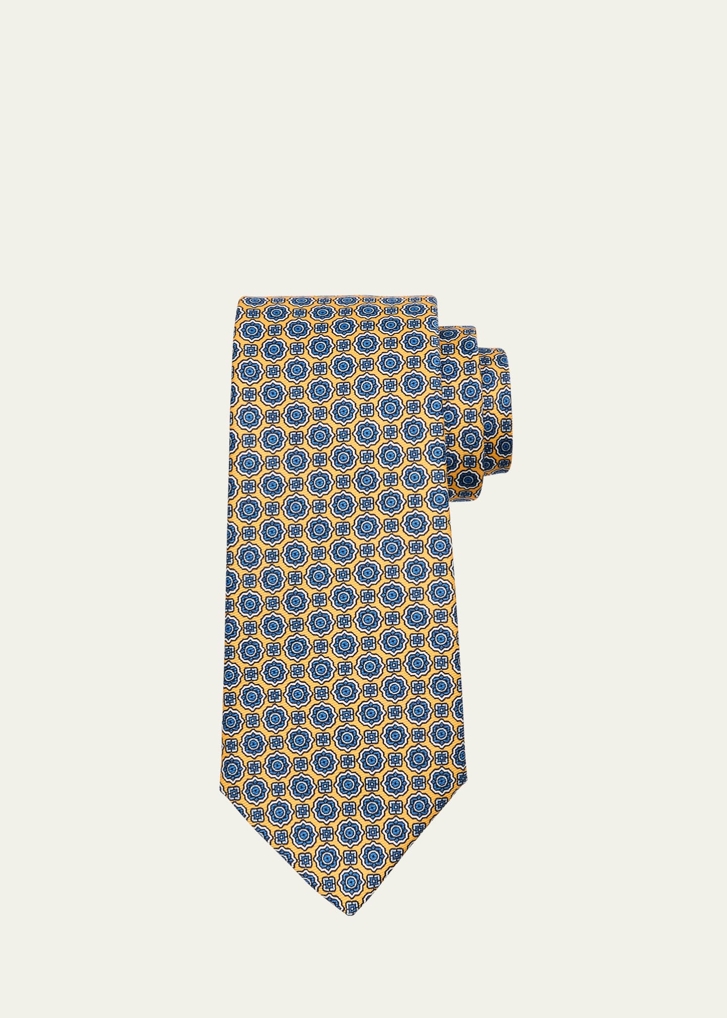 Kiton Men's Floral Medallion Silk Tie