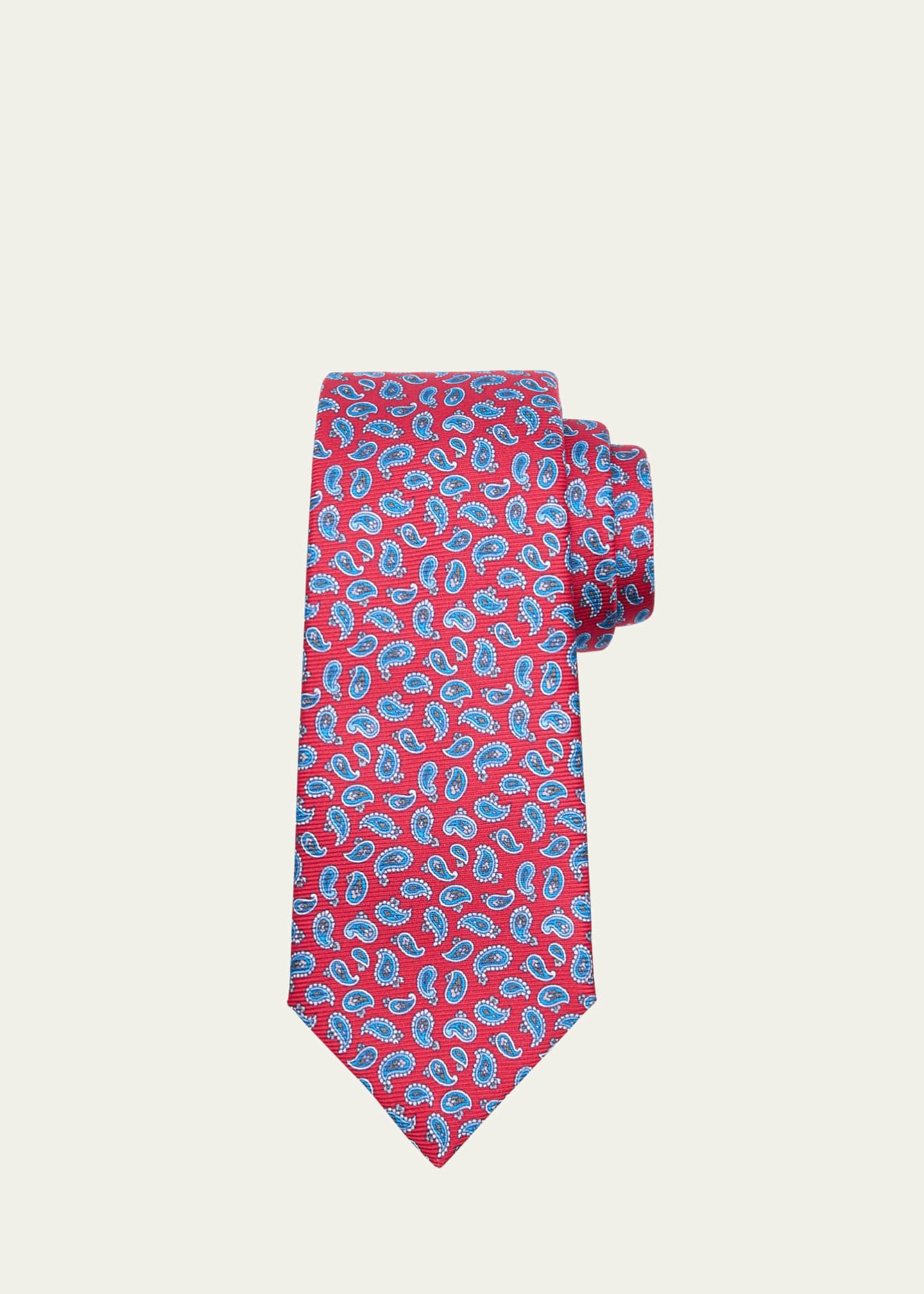 Kiton Men's Micro-Paisley Silk Tie