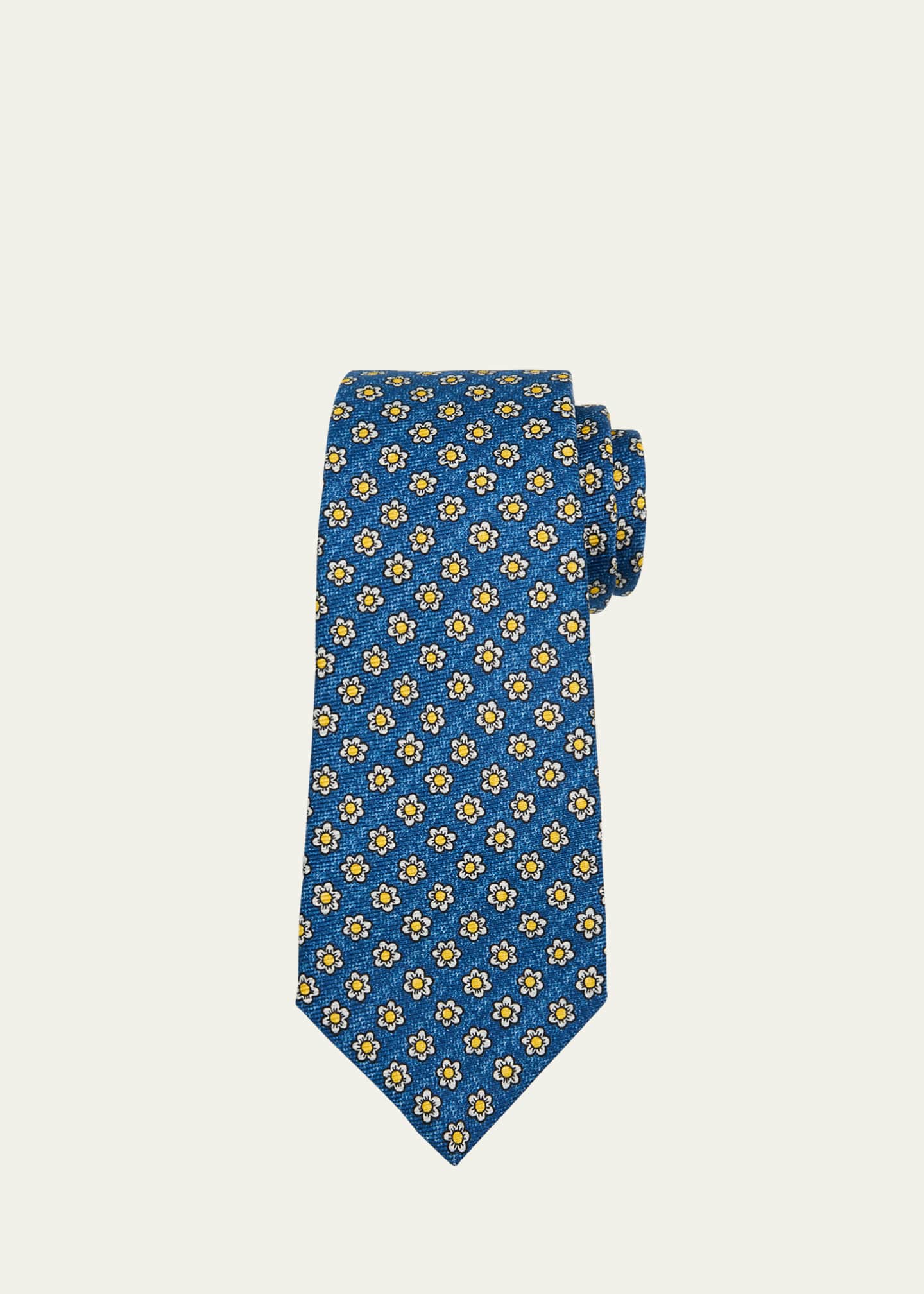 Kiton Men's Animated Floral Silk Tie