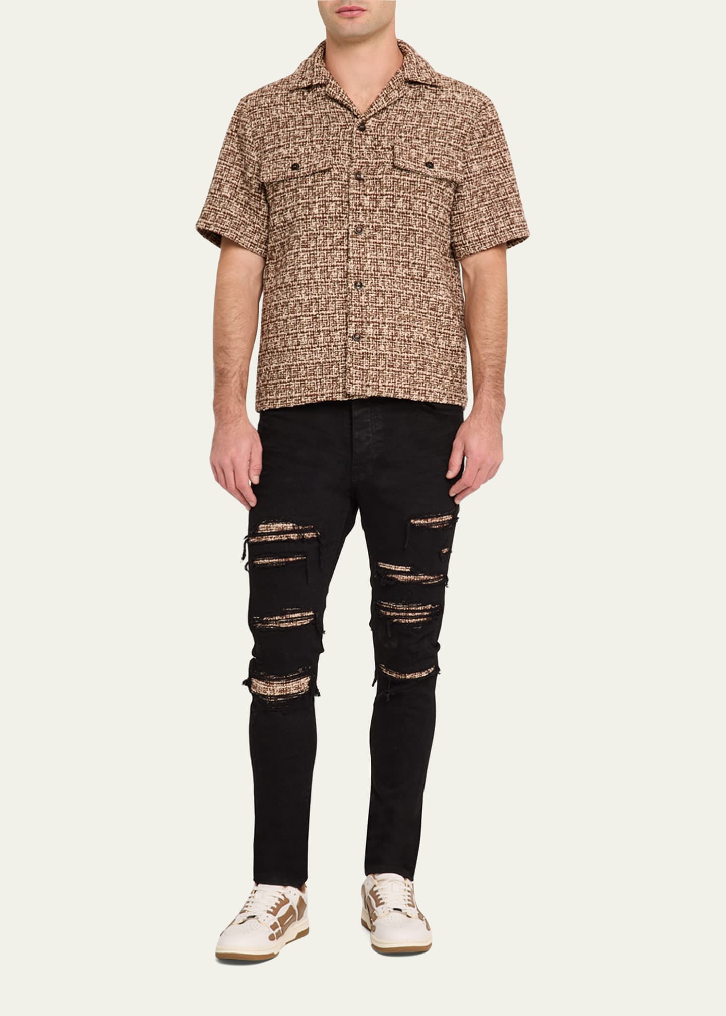 Amiri Men's Boucle Thrasher Skinny Jeans Image 2 of 5