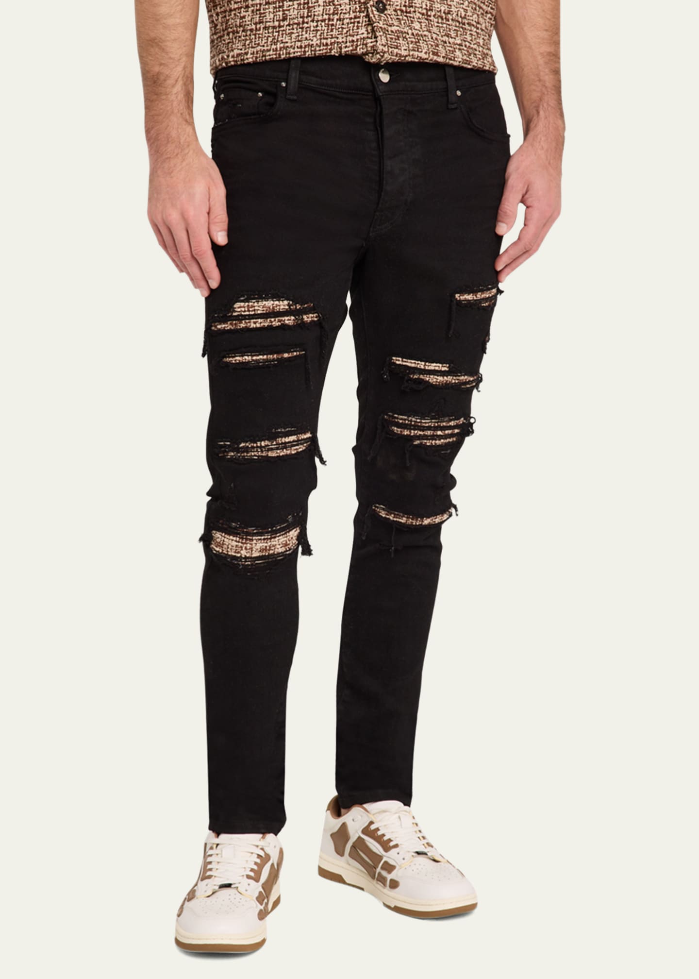 Amiri Men's Boucle Thrasher Skinny Jeans Image 4 of 5