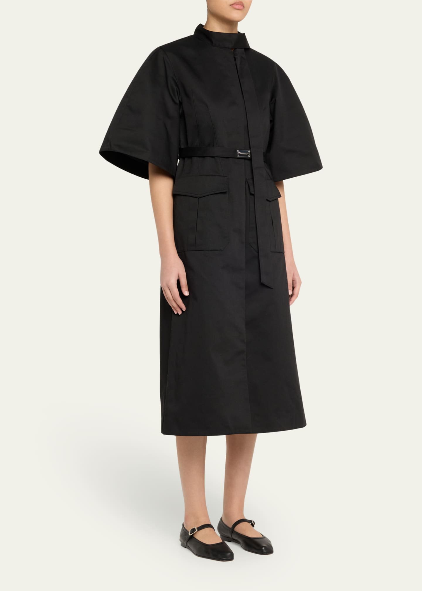 Ilardi Belted Short-Sleeve Dress