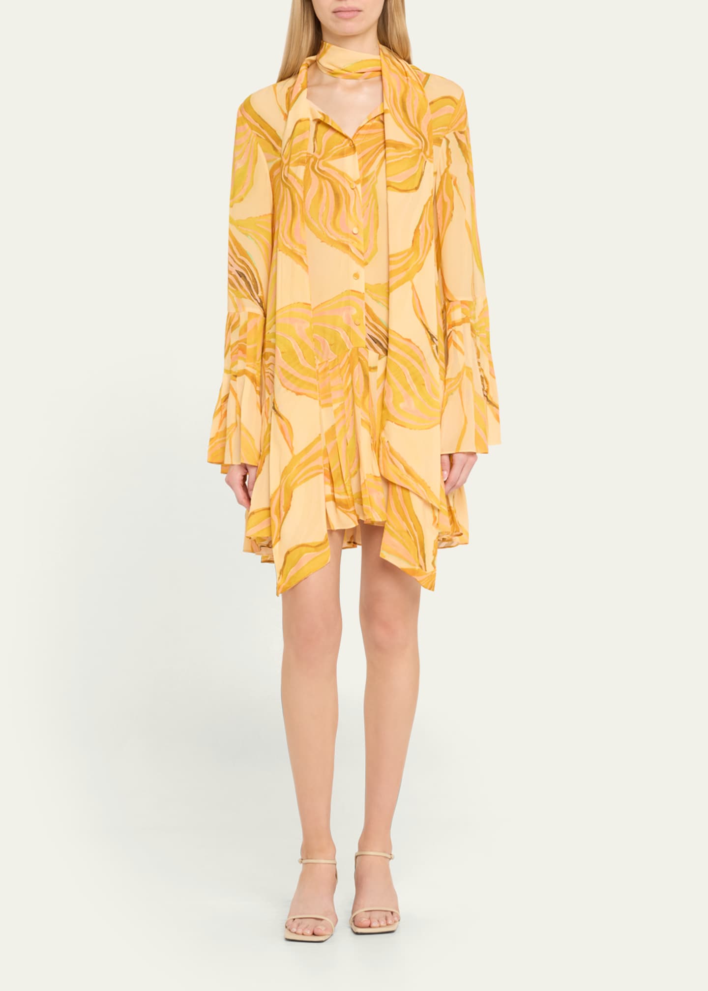 Alexis Kazan Printed Scarf Shirtdress Image 2 of 5