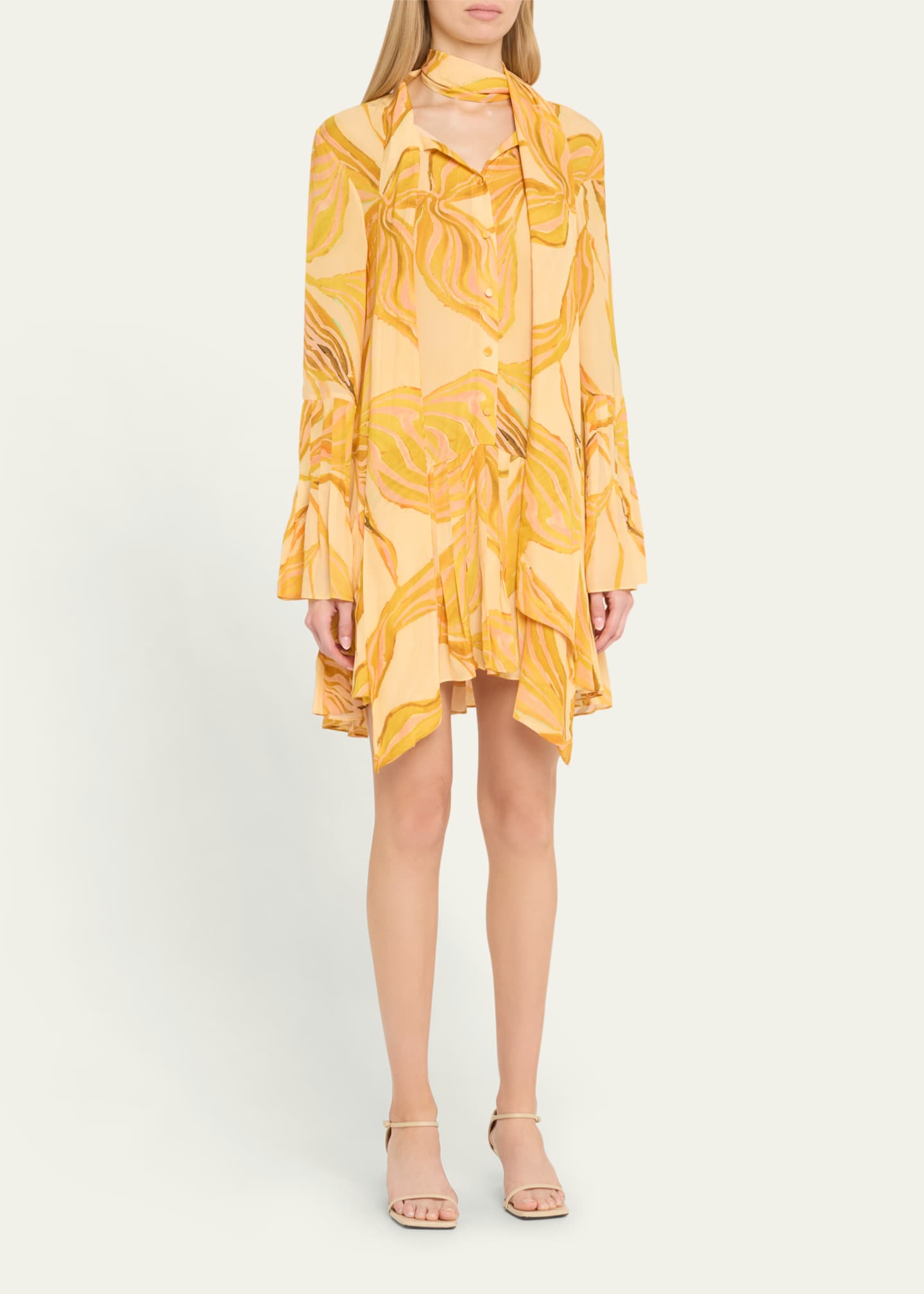 Alexis Kazan Printed Scarf Shirtdress Image 4 of 5