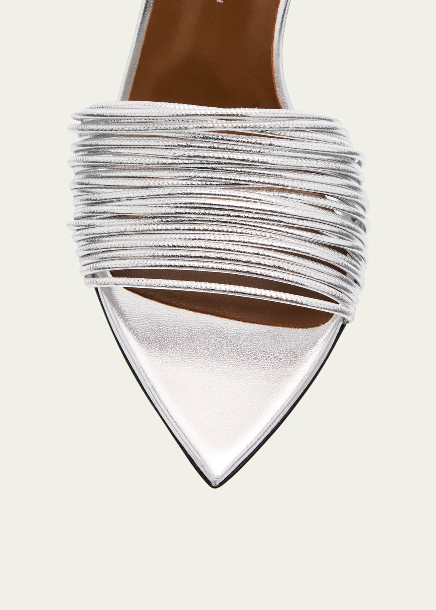 Giuseppe Zanotti Metallic Multi-Strap Stiletto Slide Sandals Image 3 of 4