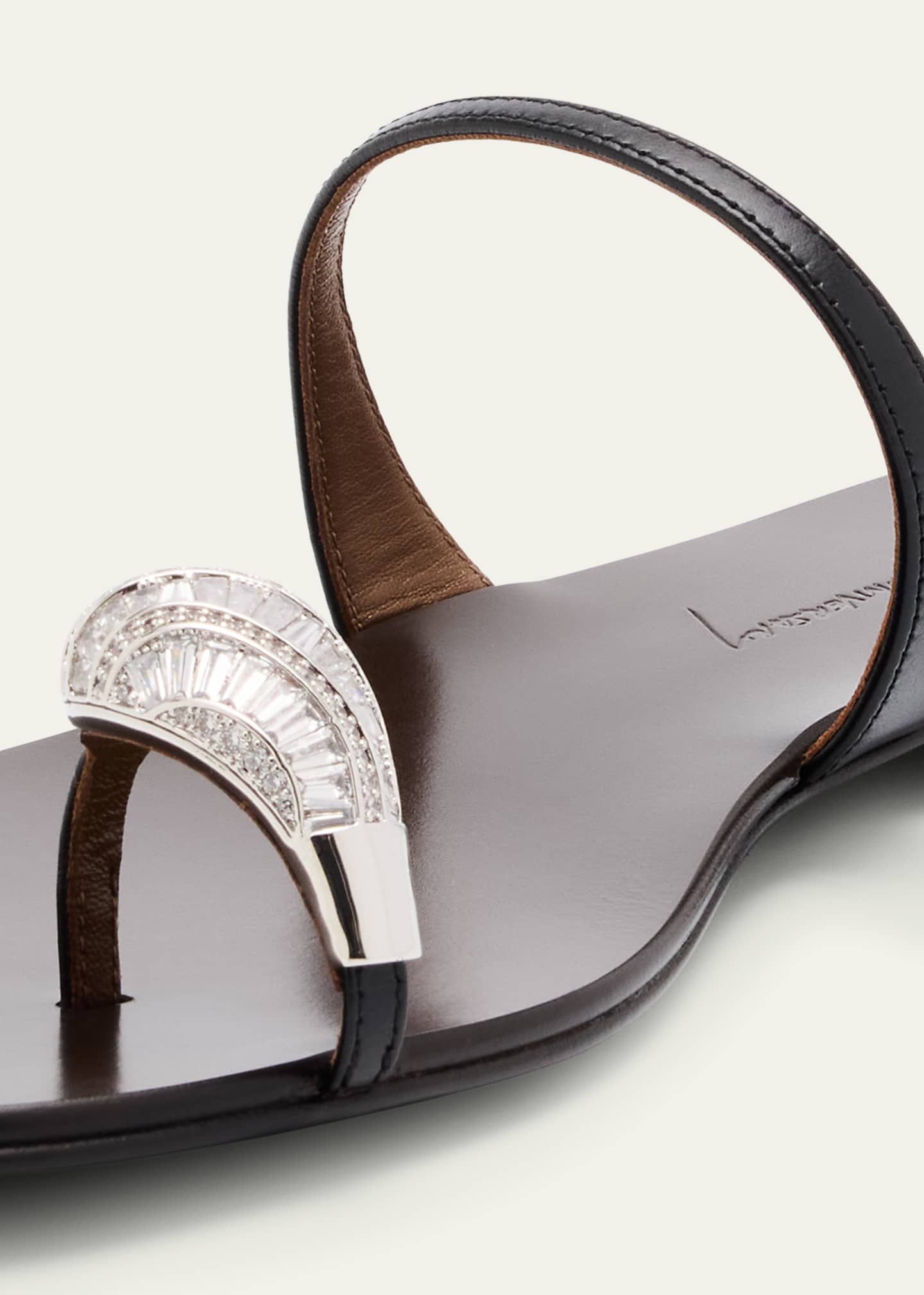 Giuseppe Zanotti Crystal Jewel Thin Strap Leather Sandals Image 5 of 6