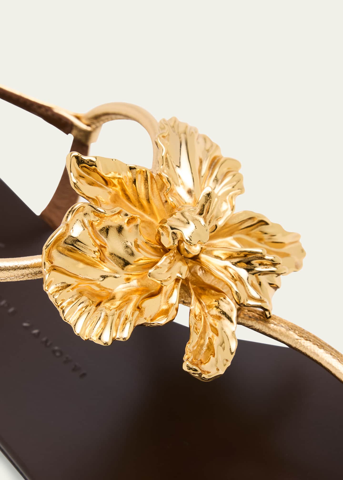 Giuseppe Zanotti Metallic Flower Thong Slingback Sandals Image 3 of 4