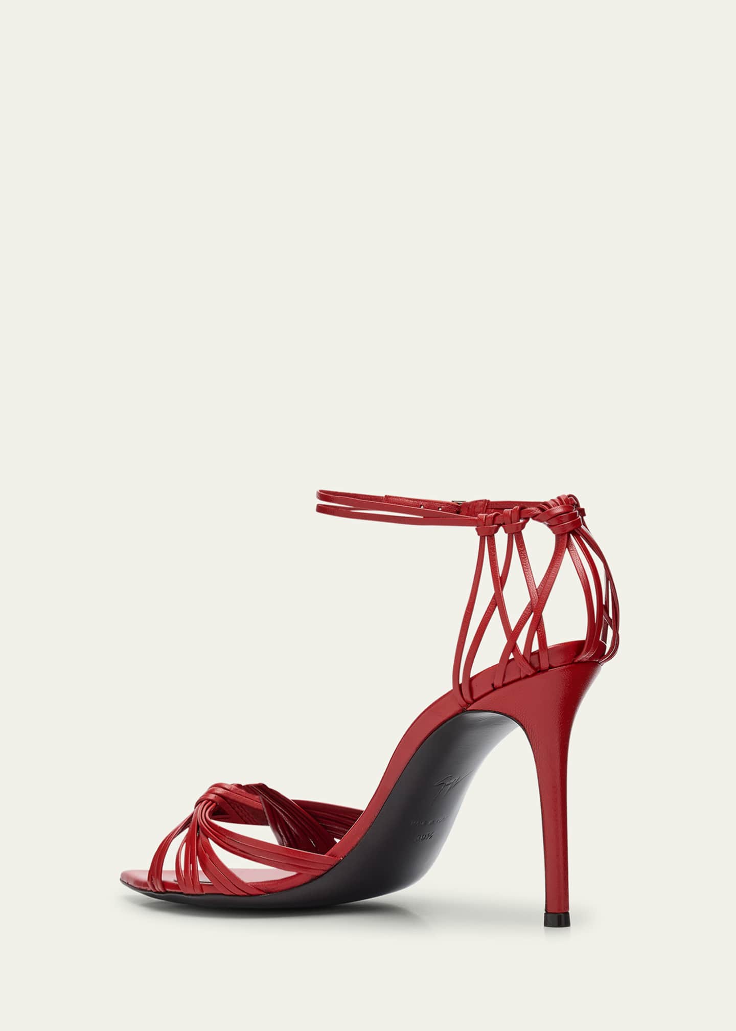 Giuseppe Zanotti Knotted Leather Ankle-Strap Sandals Image 4 of 6