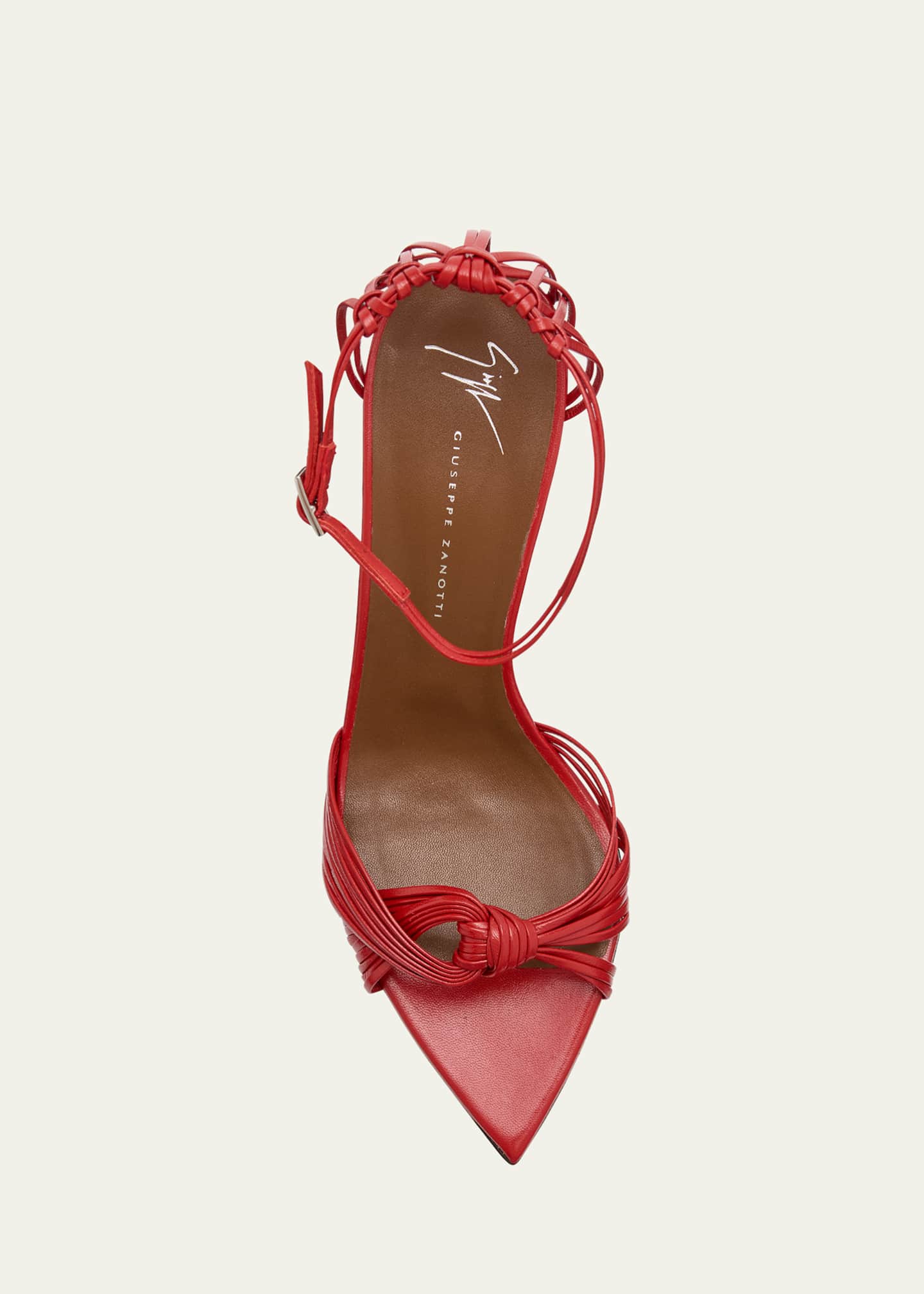 Giuseppe Zanotti Knotted Leather Ankle-Strap Sandals Image 6 of 6