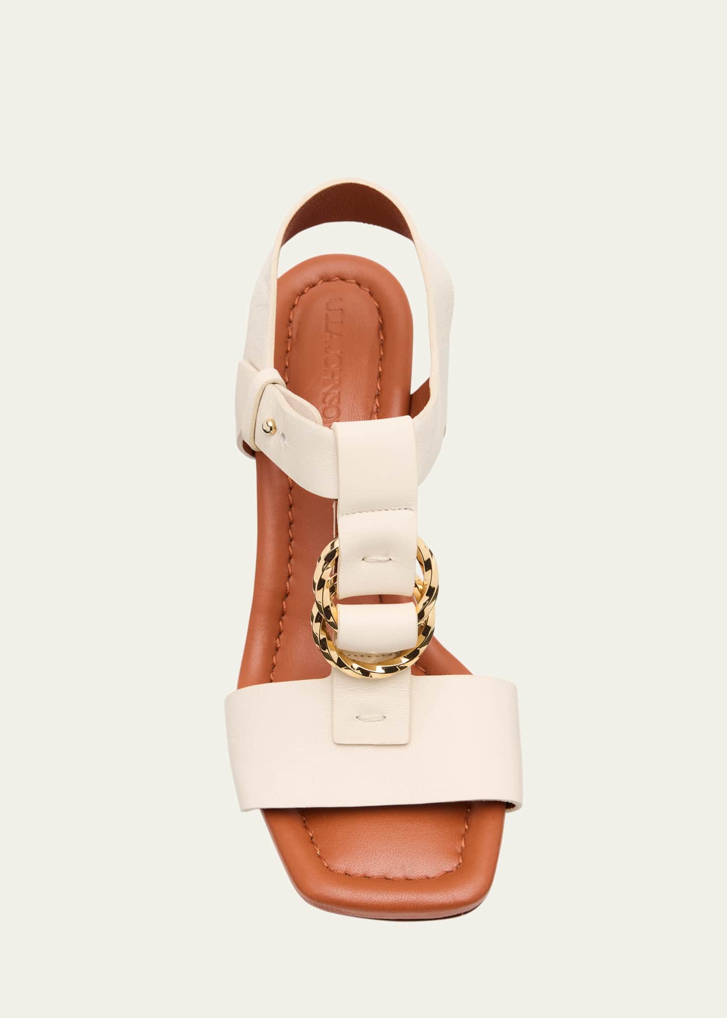 Ulla Johnson Milla Leather Ring T-Strap Block-Heel Sandals Image 6 of 6