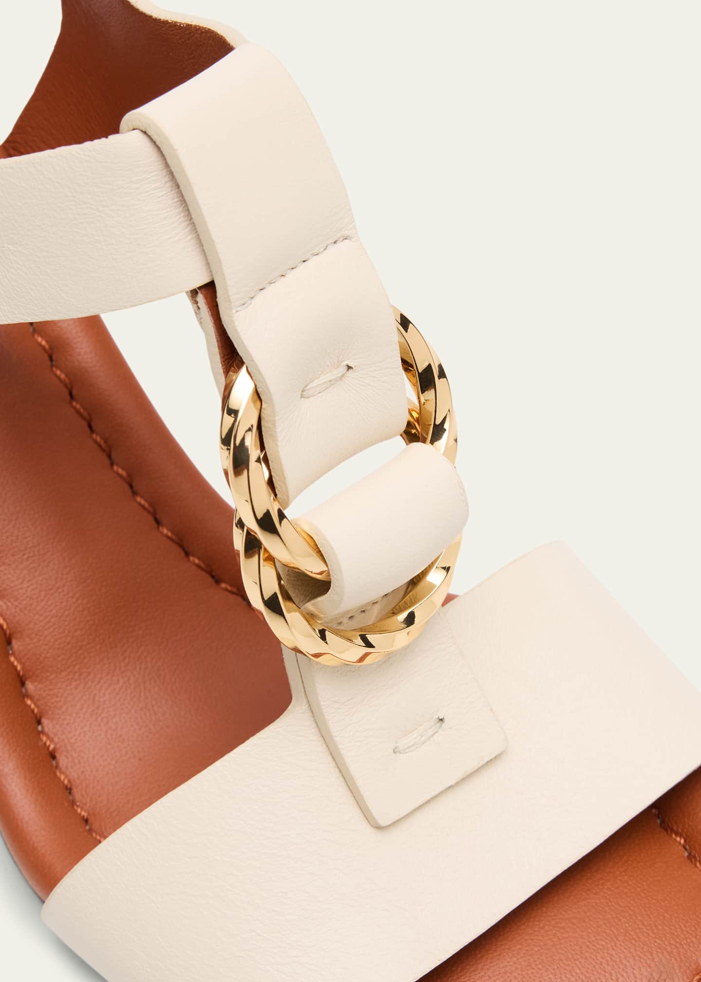 Ulla Johnson Milla Leather Ring T-Strap Block-Heel Sandals Image 5 of 6