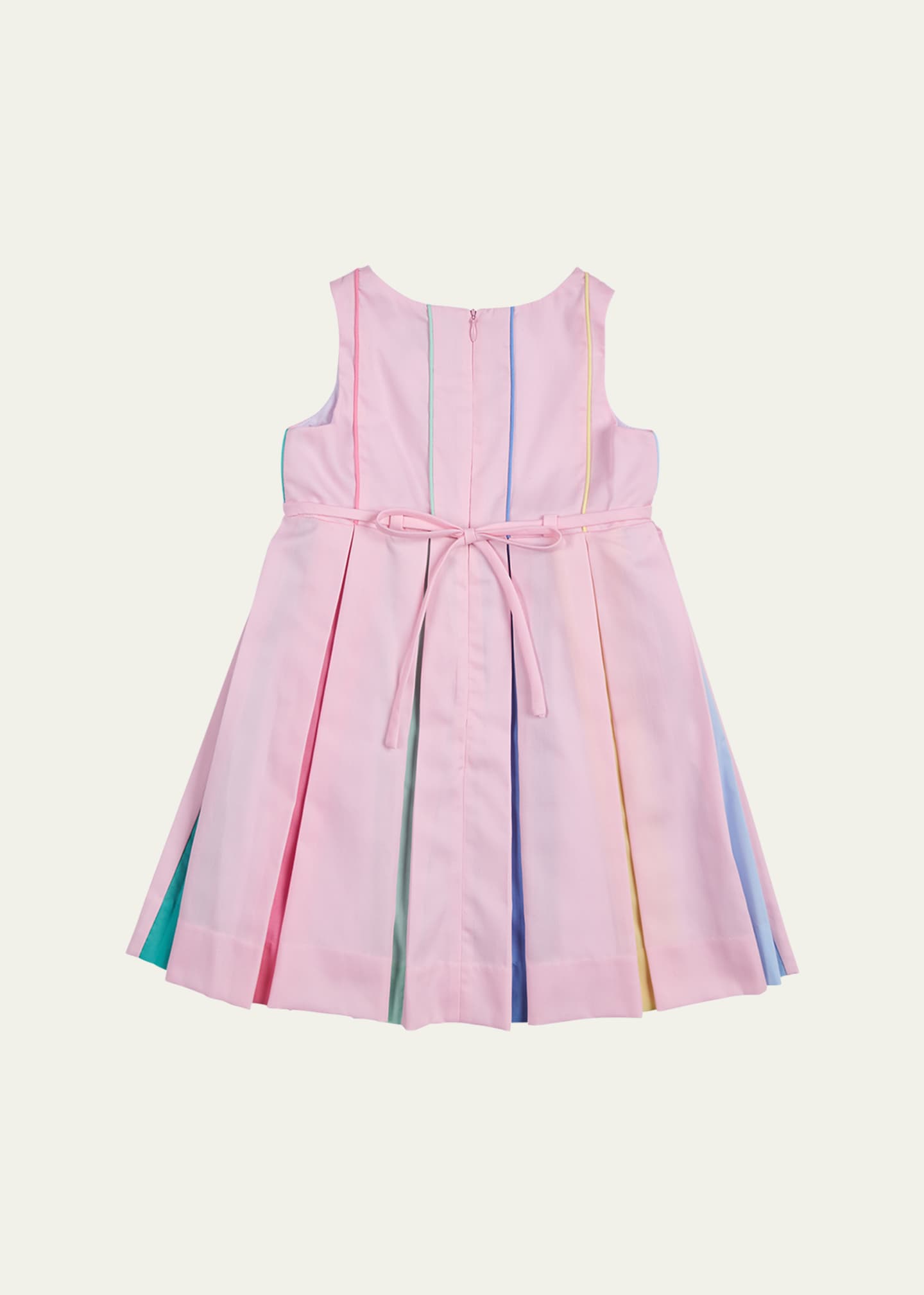 Florence Eiseman Girl's Multicolor Pleated Sleeveless Pique Dress, Size 2-6 Image 2 of 2