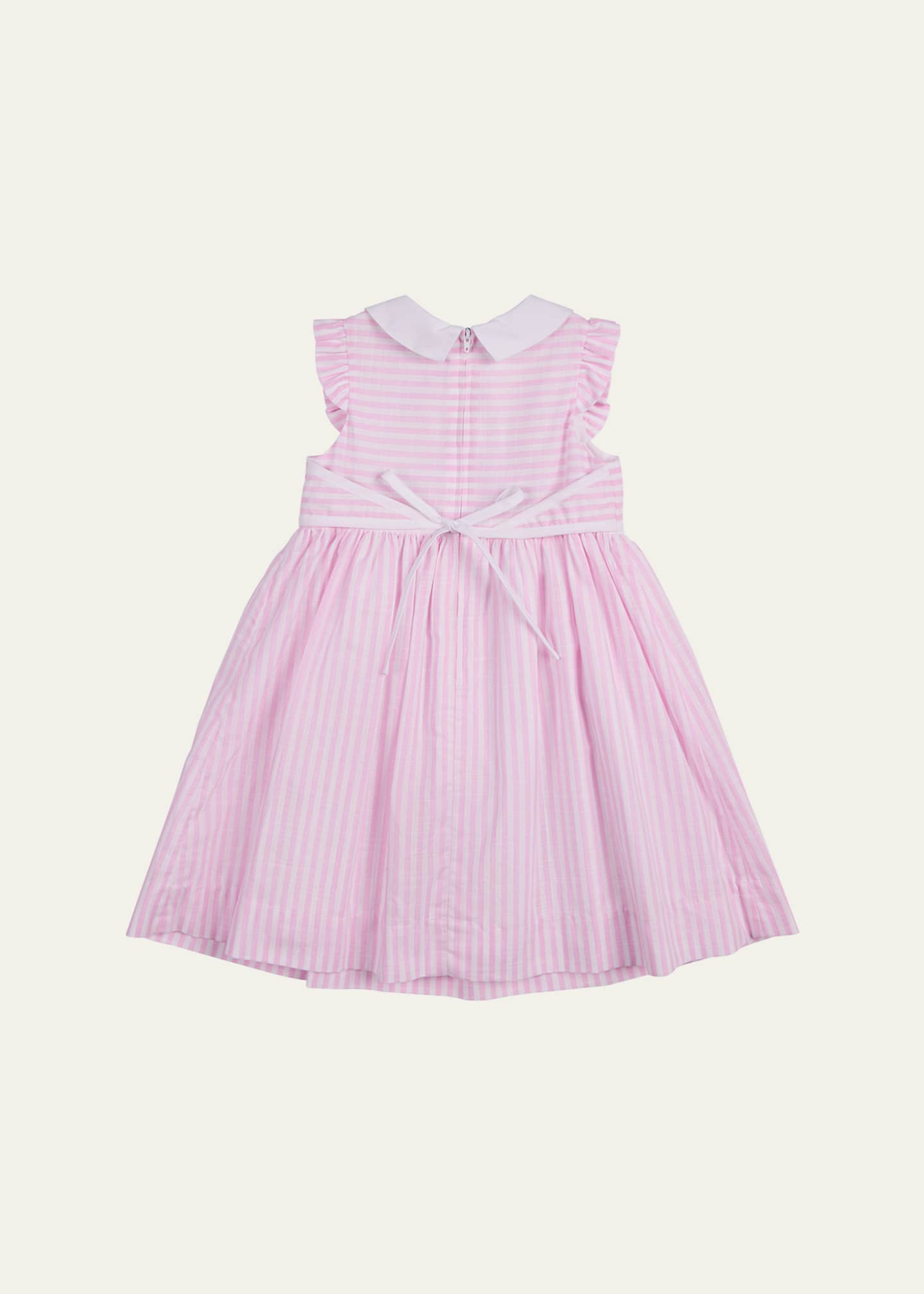Florence Eiseman Girl's Cotton Stripe Floral Embroidered Dress, Size 2-6 Image 2 of 2