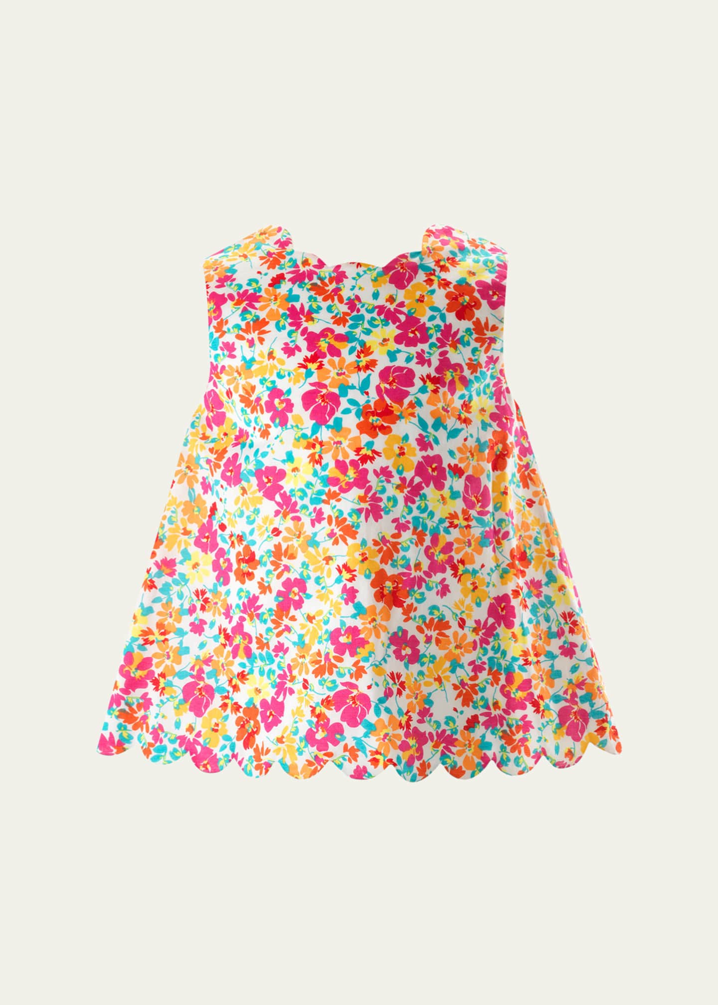 Rachel Riley Girl's Scallop-Trim Floral-Print Short Set, Size 2-10 Image 2 of 2