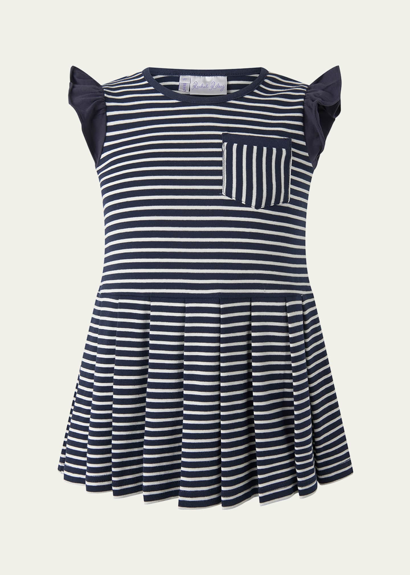 Rachel Riley Girl's Breton Striped Tennis Dress, Size 6M-24M Image 1 of 2