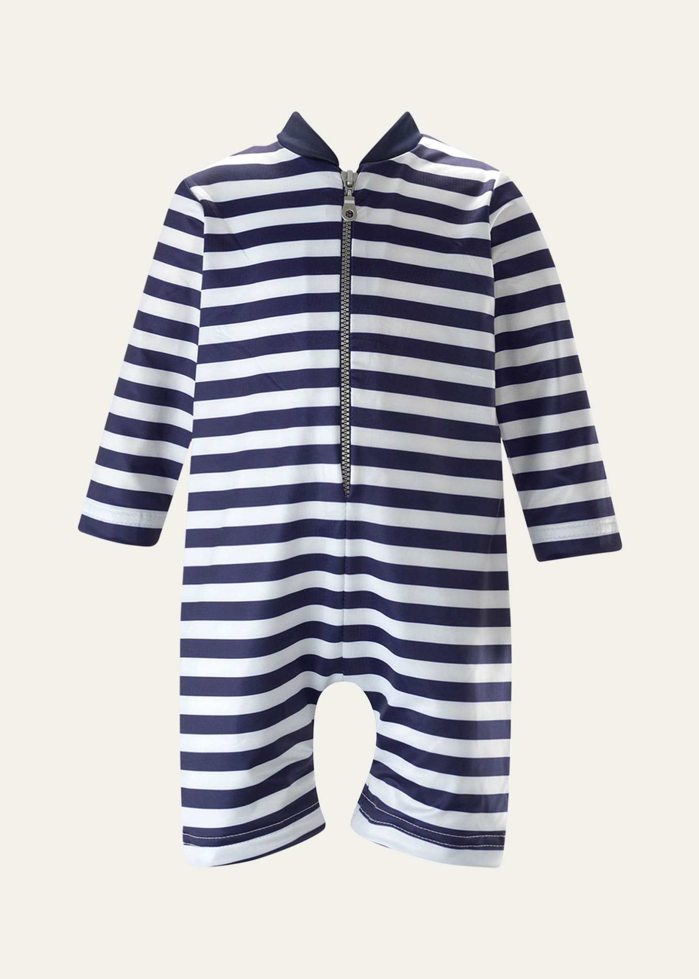 Rachel Riley Boy's Breton Stripe Zip-Up Rashguard, Size 6M-24M