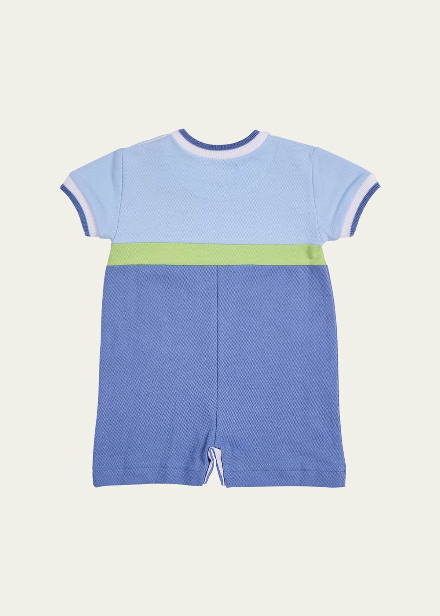 Florence Eiseman Boy's Golf Cart Applique Pique Knit Shortalls, Size 6M-24M Image 2 of 2
