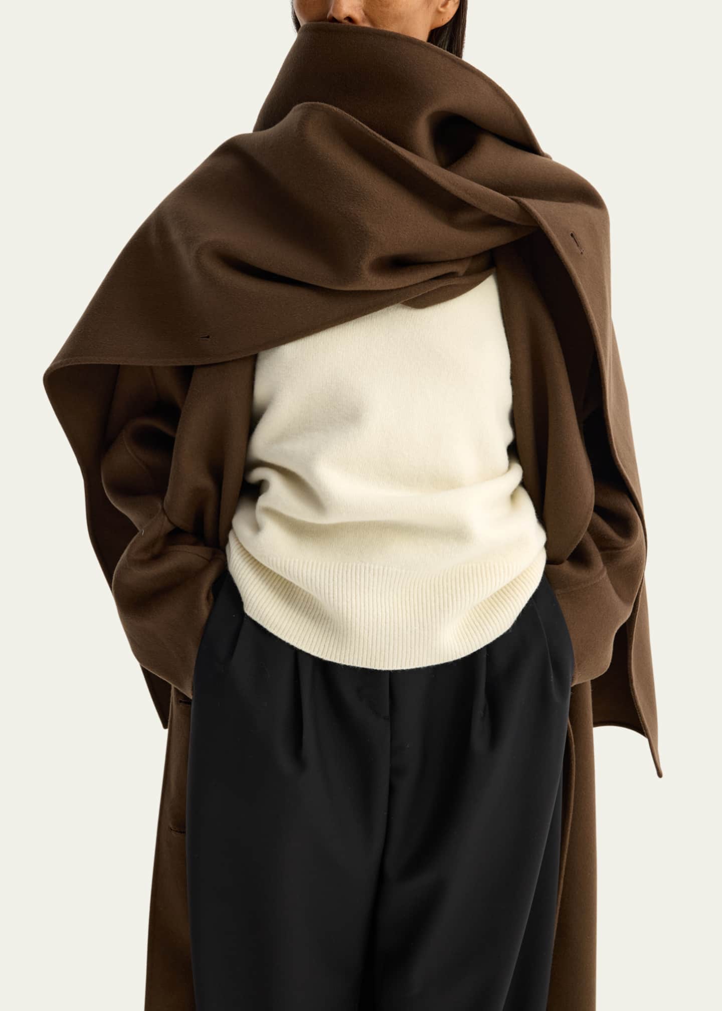 コート ROHE FW25 DOUBLE FACE WOOL SCARF COATY (41610174 030) Rohe Double-Face Wool Scarf Coat - Bergdorf Goodman