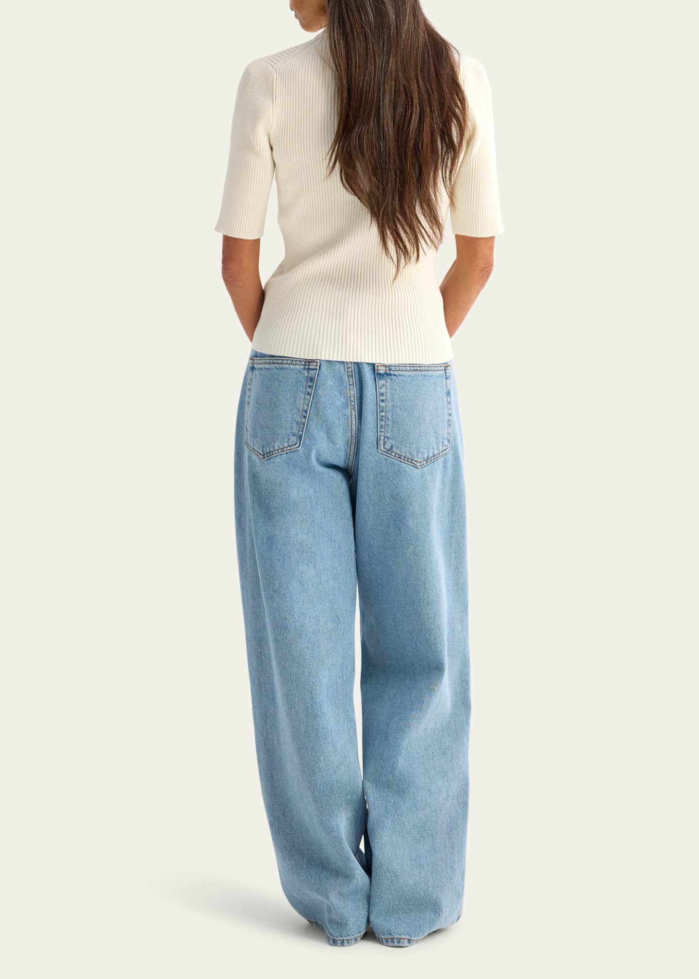 Ribbed Short-Sleeve Top - Thumbnail 3