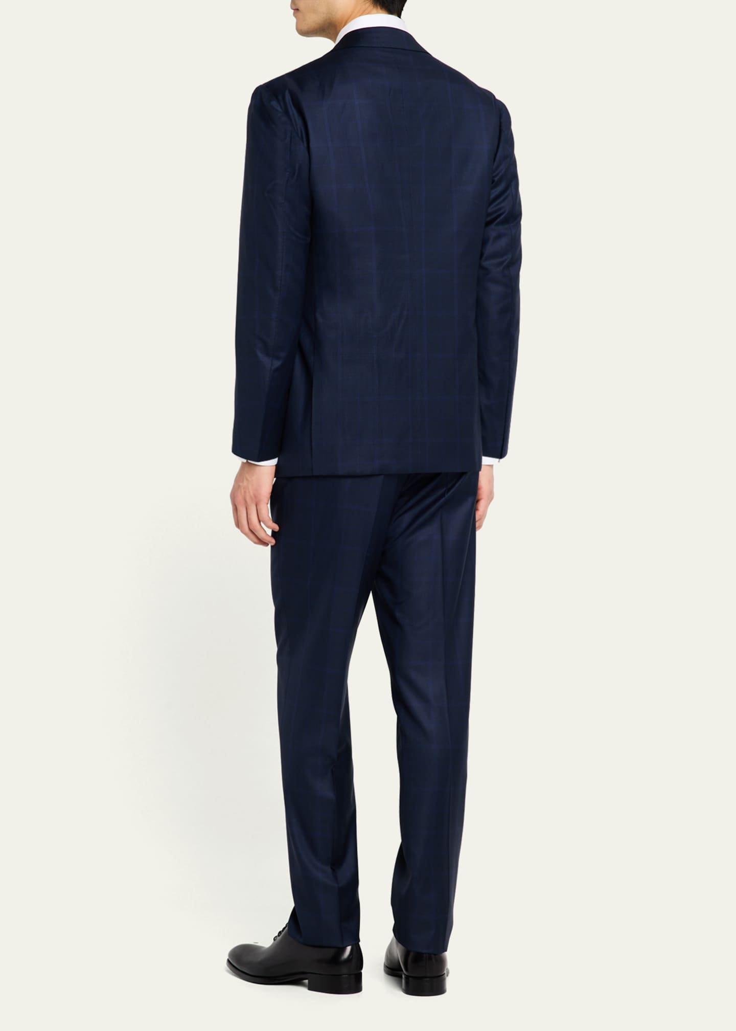 Cesare Attolini Men's Plaid Wool-Silk Suit Image 3 of 8