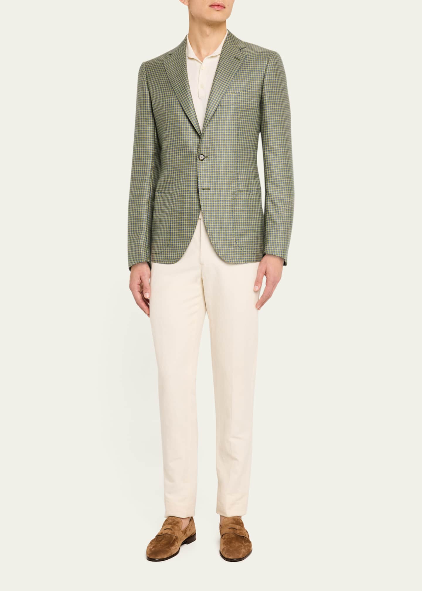 Cesare Attolini Men's Mini-Check Sport Coat Image 2 of 8
