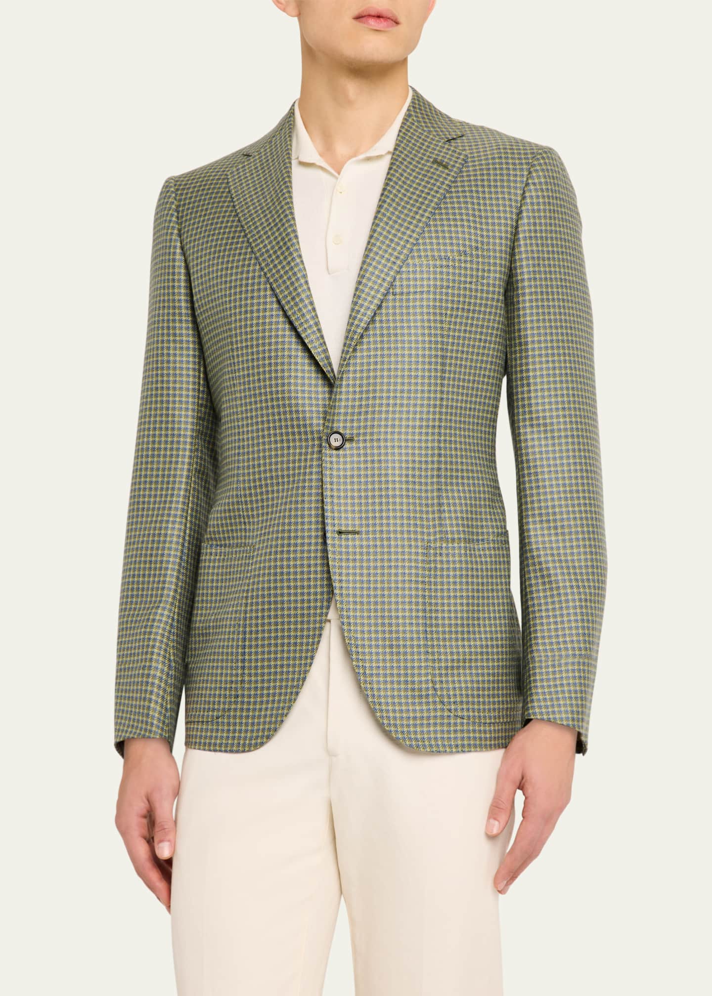 Cesare Attolini Men's Mini-Check Sport Coat Image 4 of 8