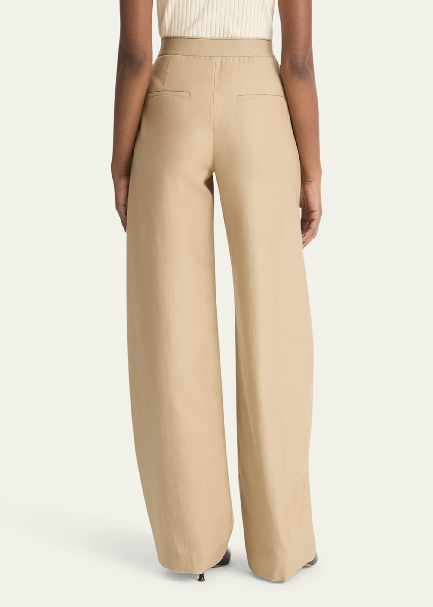 Vince Mid-Rise Pleated Wide-Leg Pants Image 3 of 4