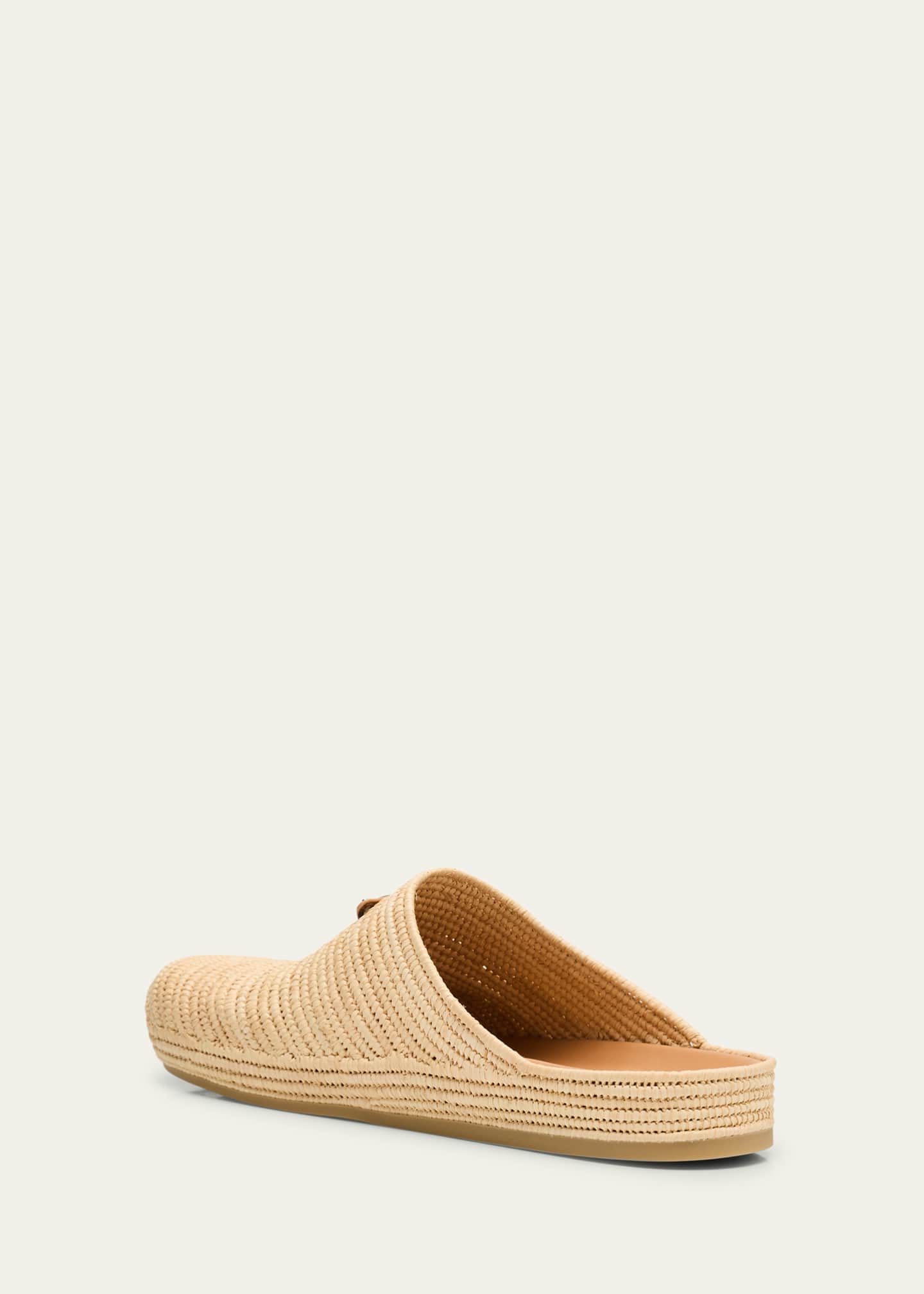 Prada Men's Crochet Raffia Mules Image 4 of 6