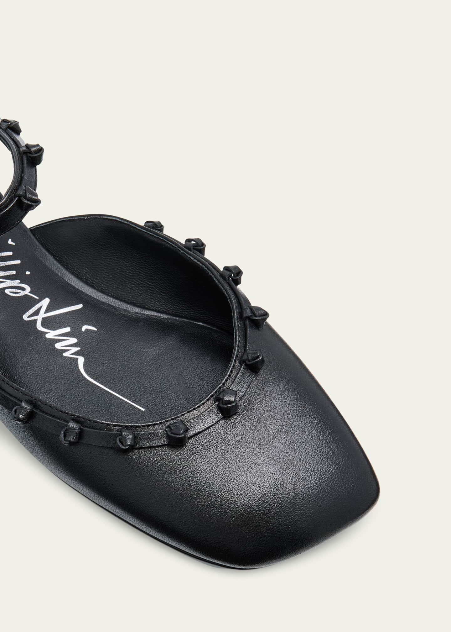 3.1 Phillip Lim ID Knotted Leather Mary Jane Ballerina Flats Image 3 of 4