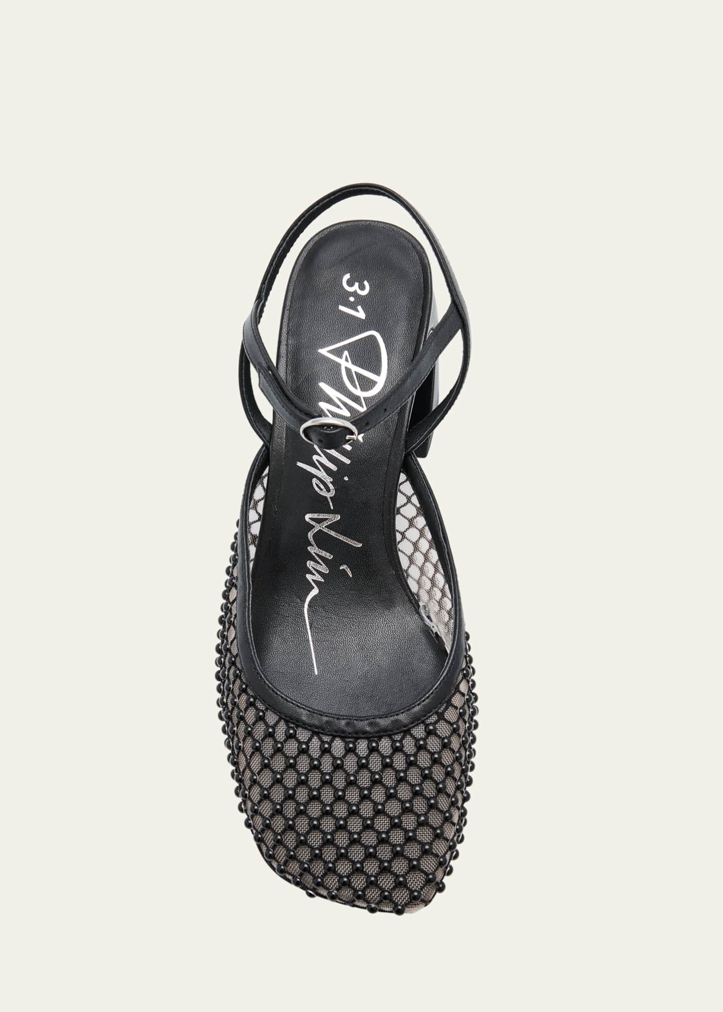 3.1 Phillip Lim ID Studded Mesh Mary Jane Pumps Image 4 of 4