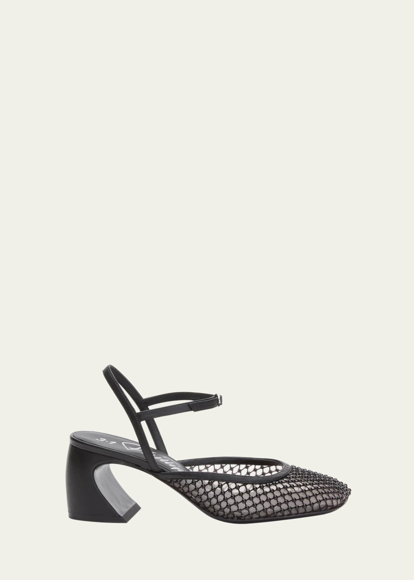 3.1 Phillip Lim ID Studded Mesh Mary Jane Pumps Image 1 of 4