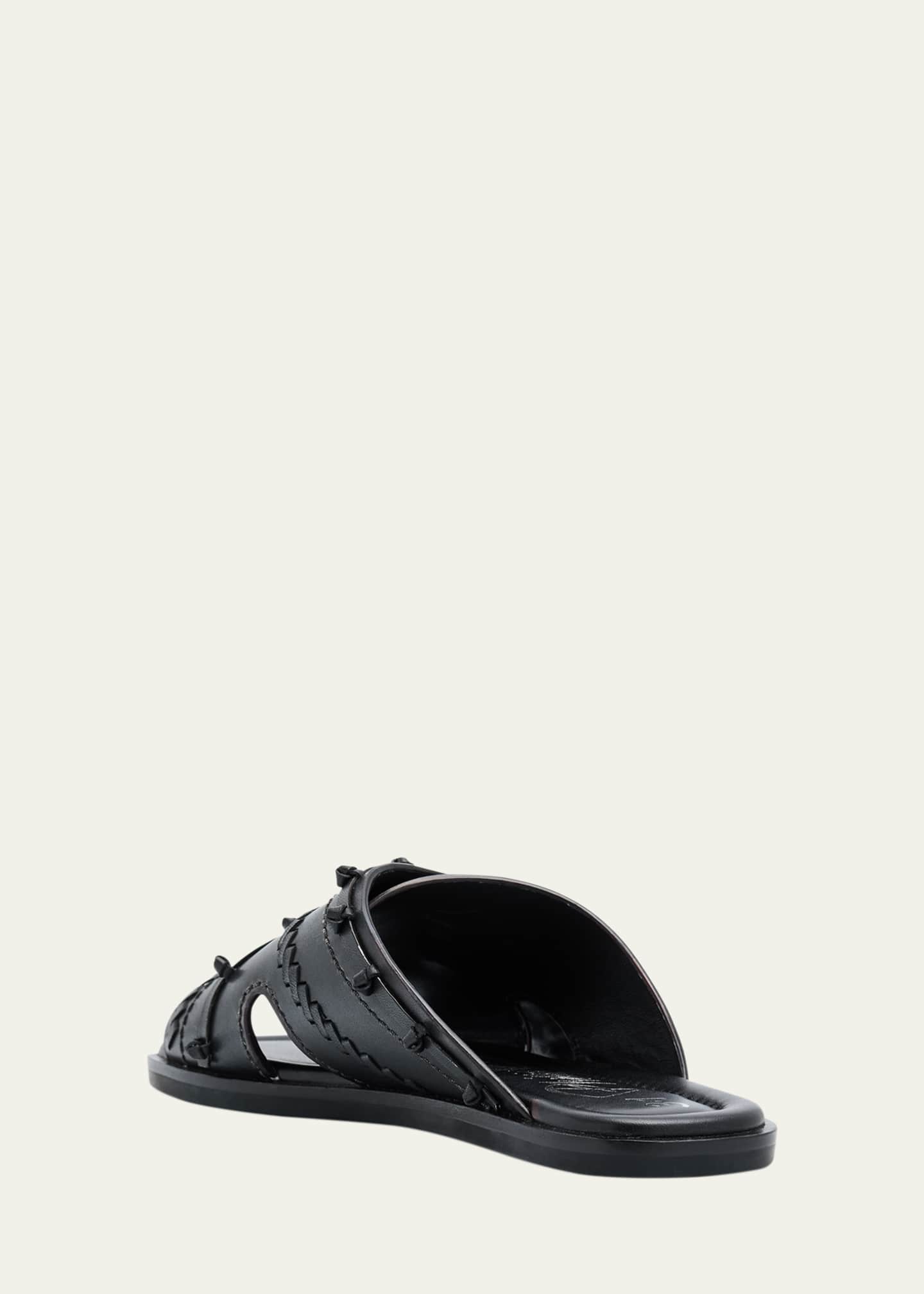 3.1 Phillip Lim Leather Crossover Slide Sandals Image 2 of 4