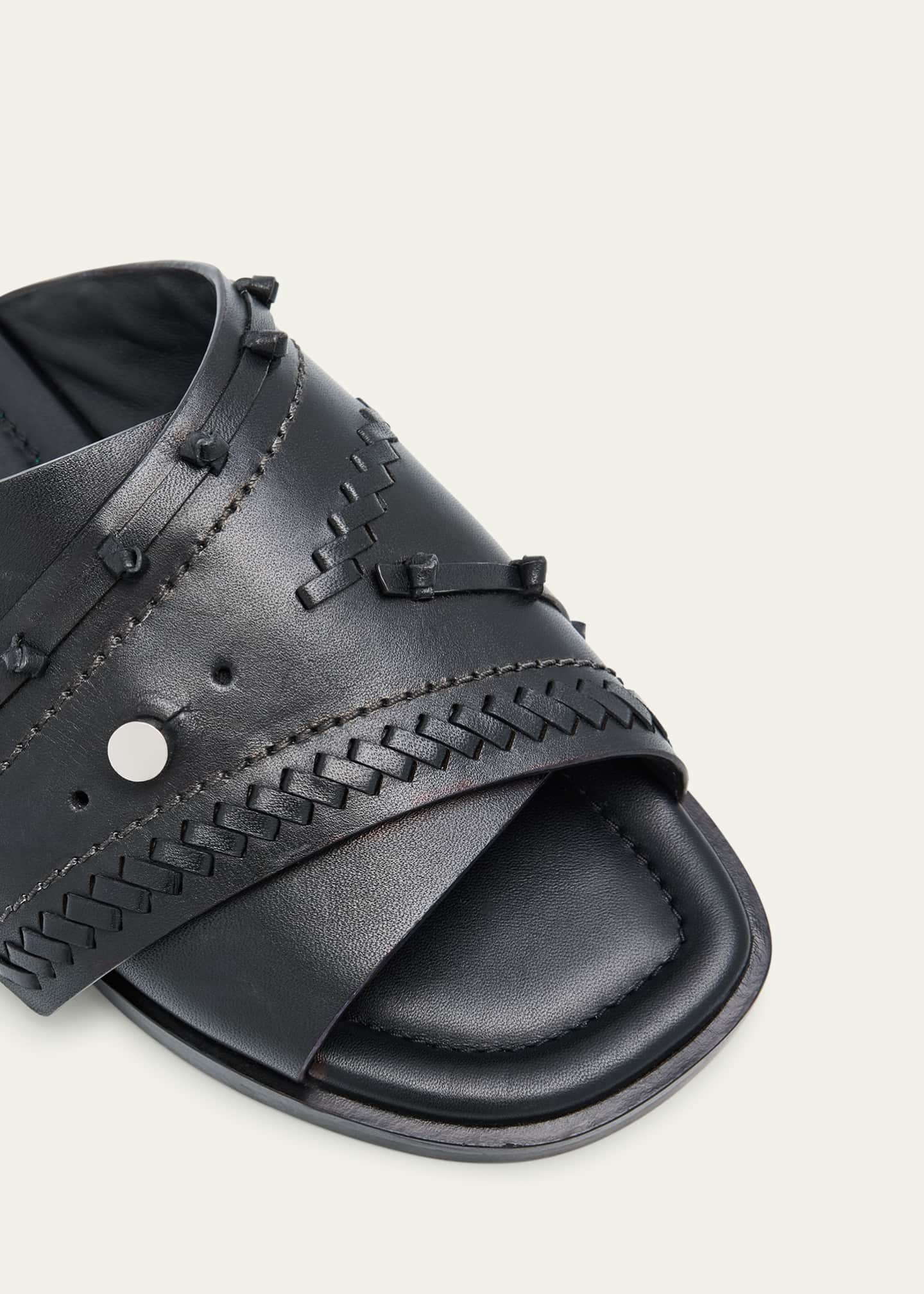 3.1 Phillip Lim Leather Crossover Slide Sandals Image 3 of 4