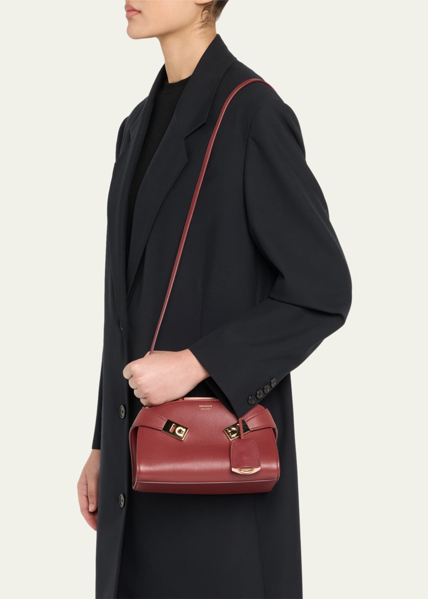 Ferragamo Small Hug Leather Shoulder Bag Image 2 of 6
