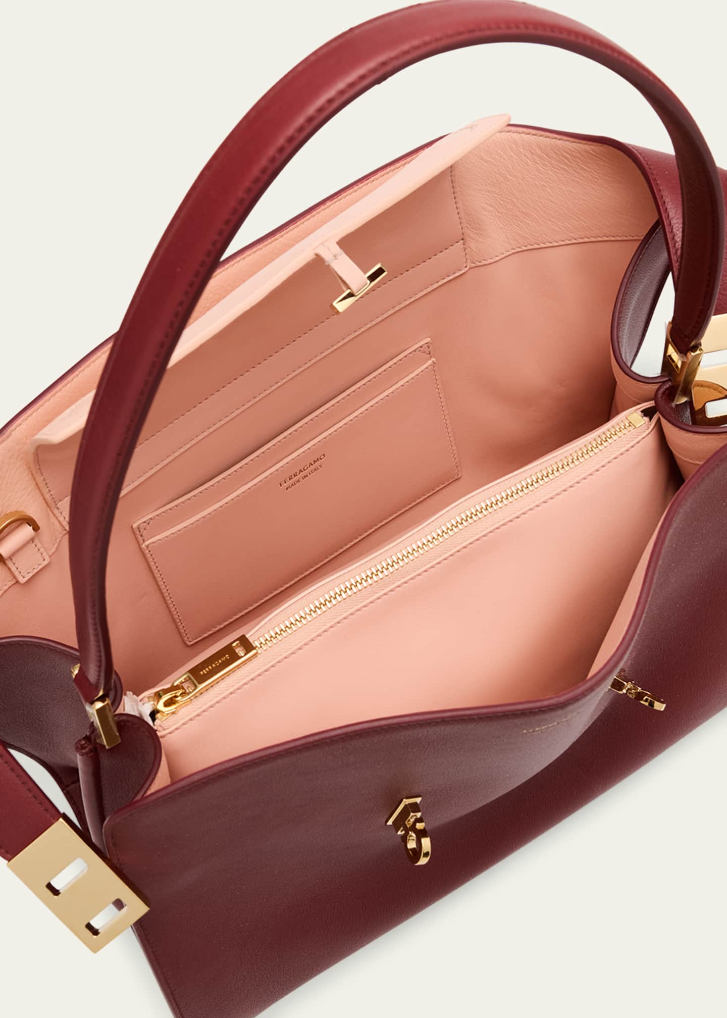 Ferragamo Small Hug Leather Shoulder Bag Image 4 of 6