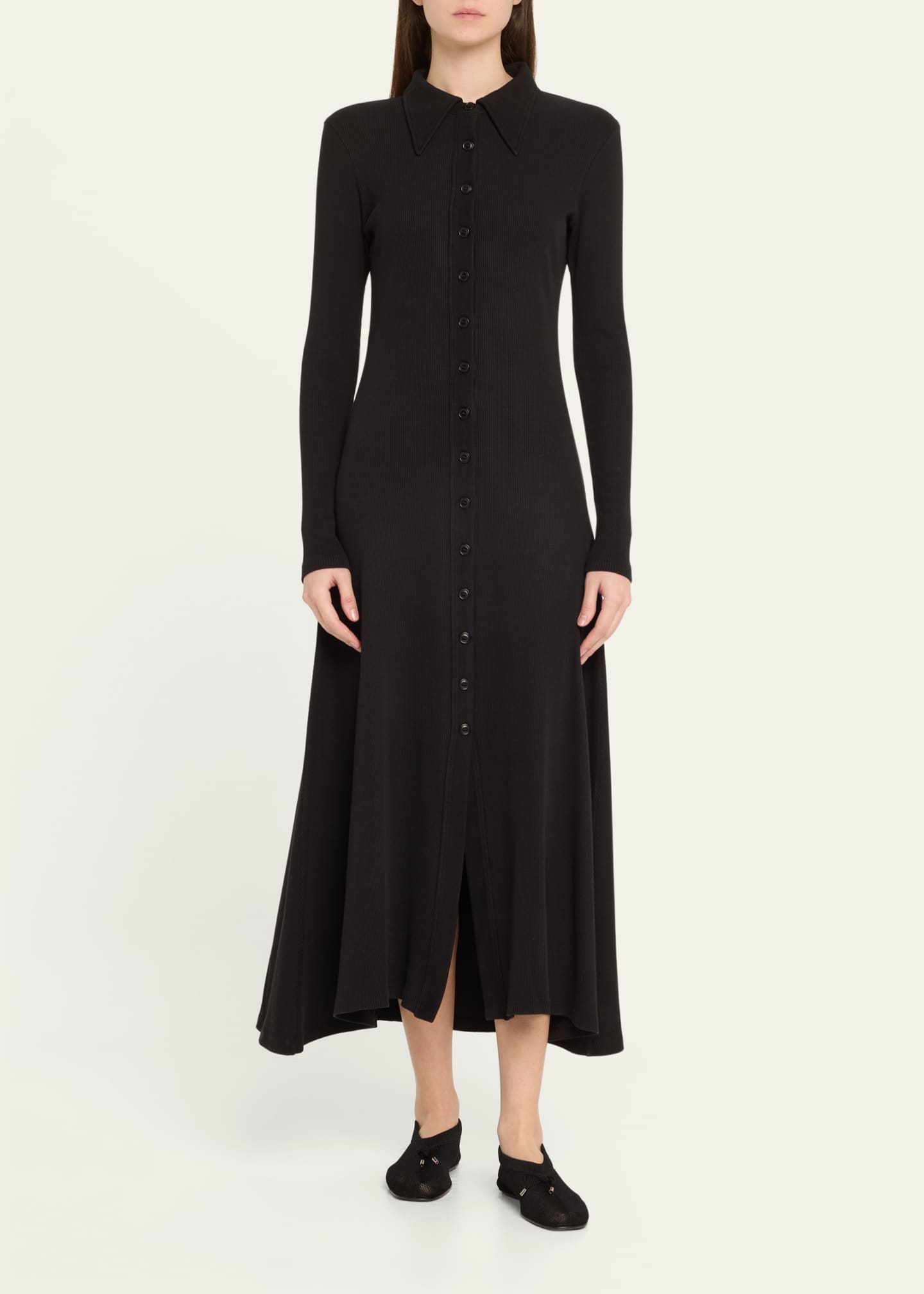 Citizens of Humanity Gila Long-Sleeve Rib Polo Dress Image 2 of 5