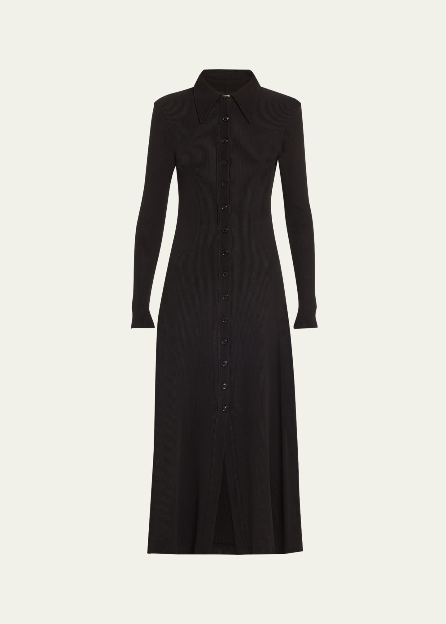 Citizens of Humanity Gila Long-Sleeve Rib Polo Dress Image 1 of 5