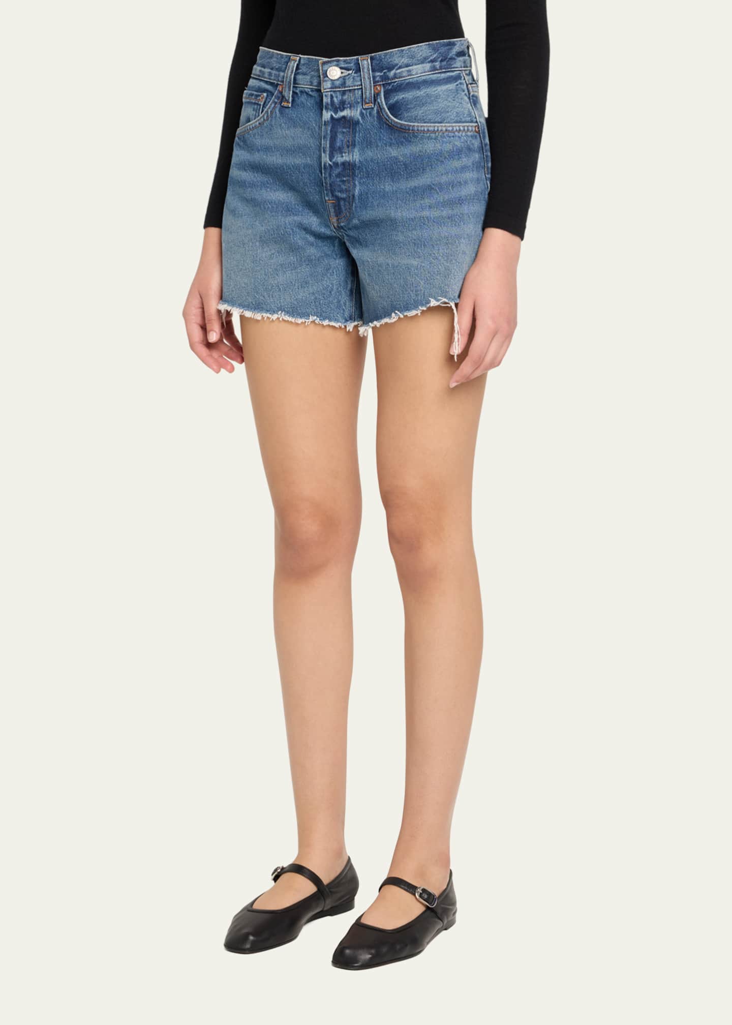 AGOLDE Parker Loose-Fit Vintage Denim Shorts Image 4 of 5