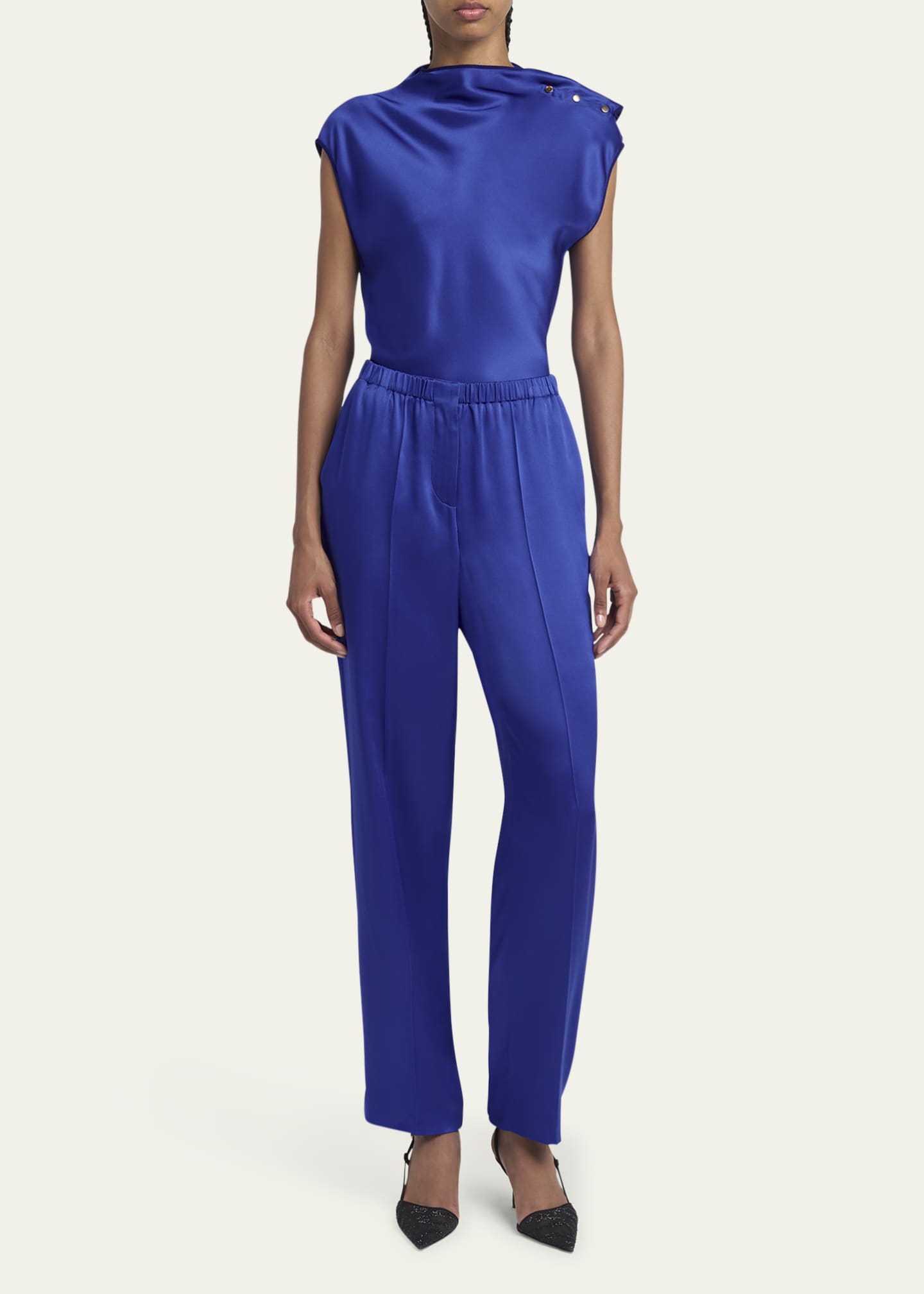 Giorgio Armani Tapered Double Satin Pants Image 2 of 5