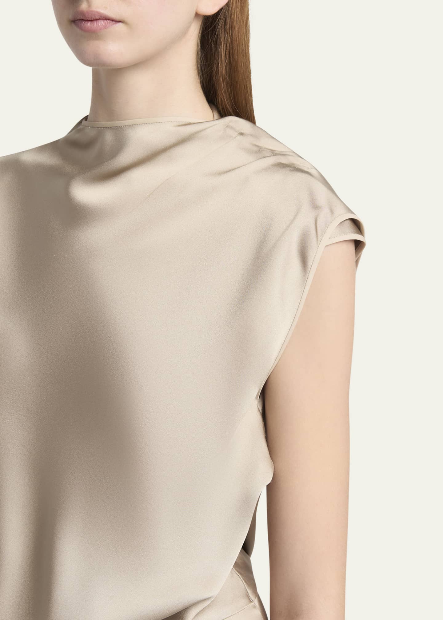 Giorgio Armani Long Cowl-Neck Double Satin Dress - Bergdorf